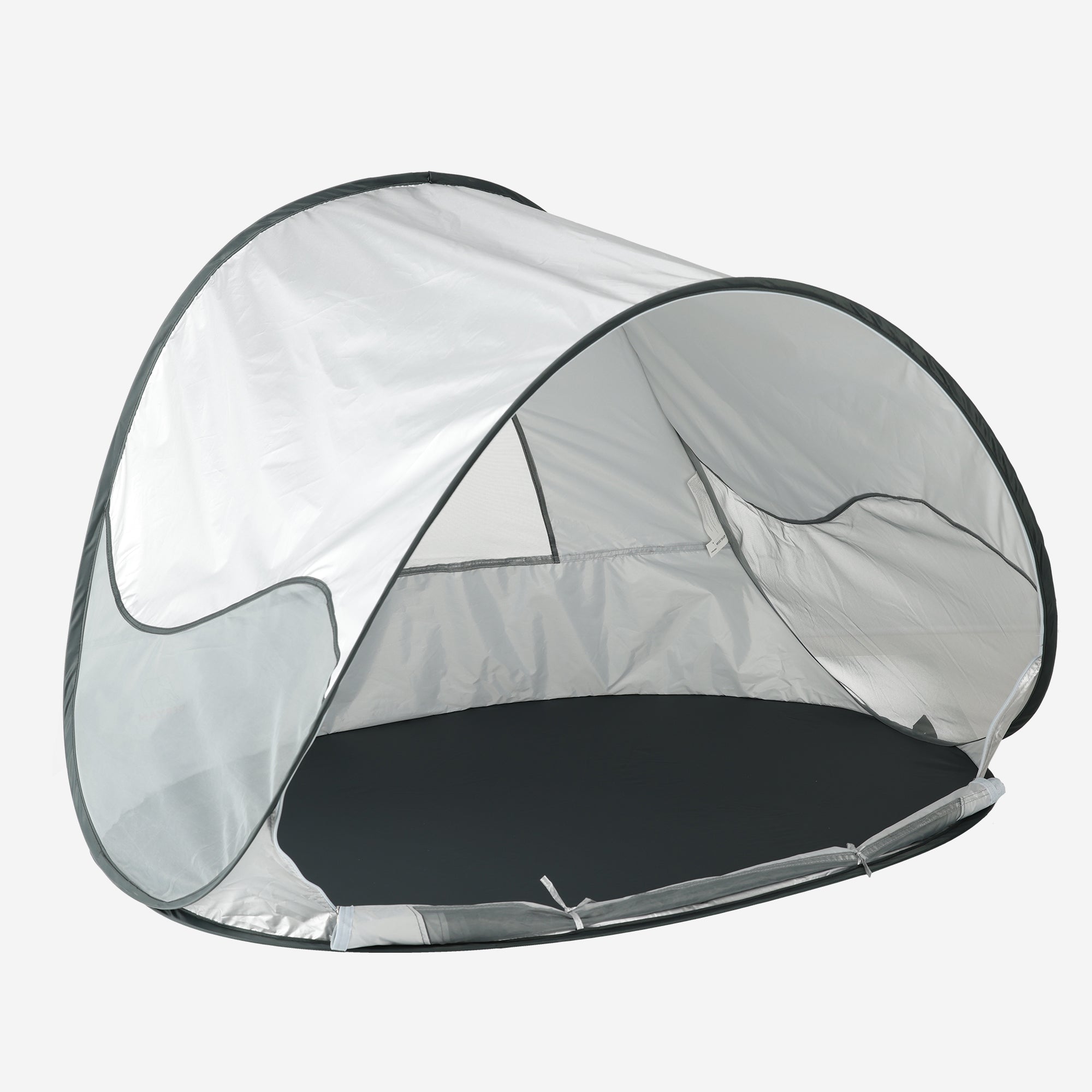 Deryan Luxe Pop Up Strandtent - Anti-UV 50+ - Silver