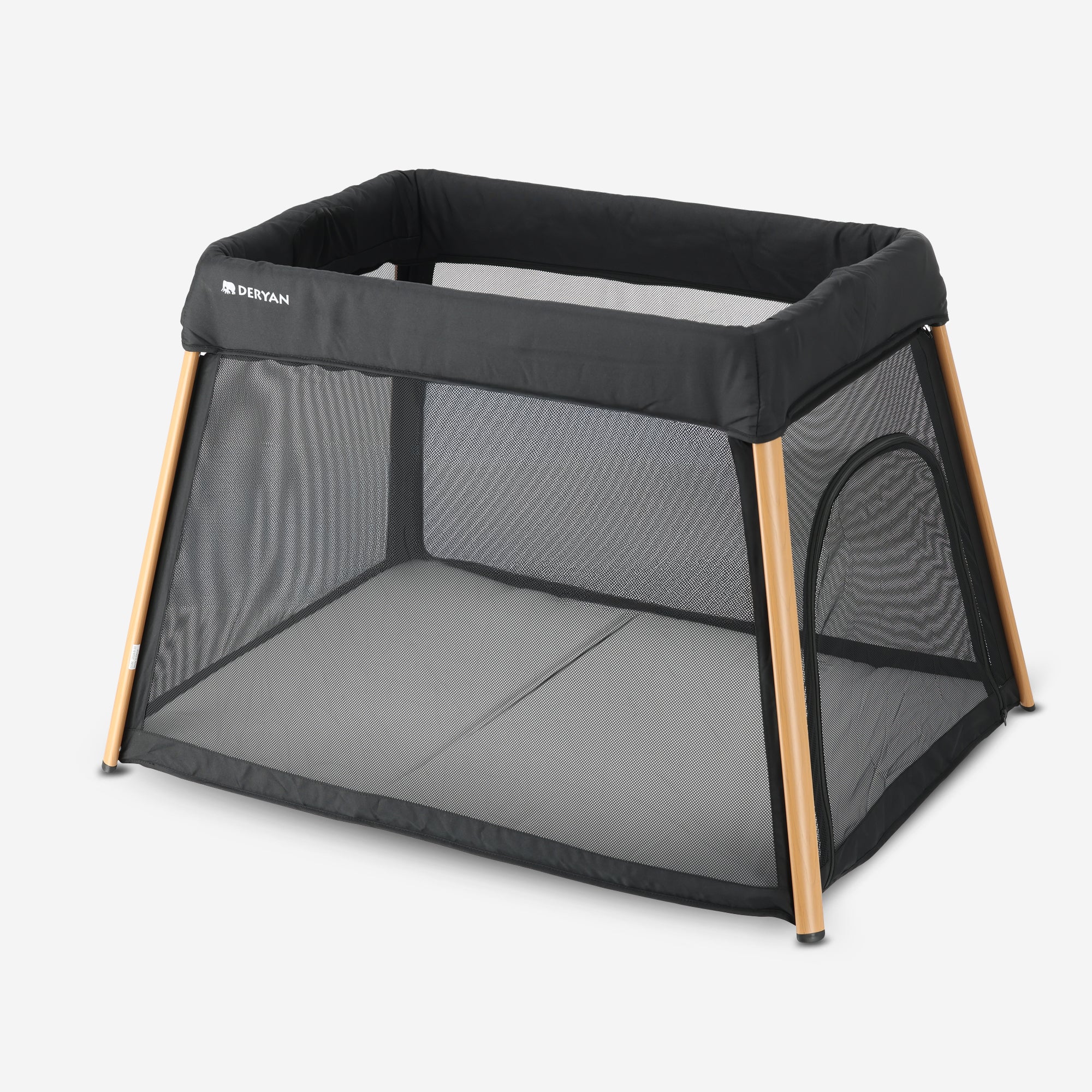 2-in-1 Campingbed en Kinderbox - Inclusief bodemverhoger - Houtlook