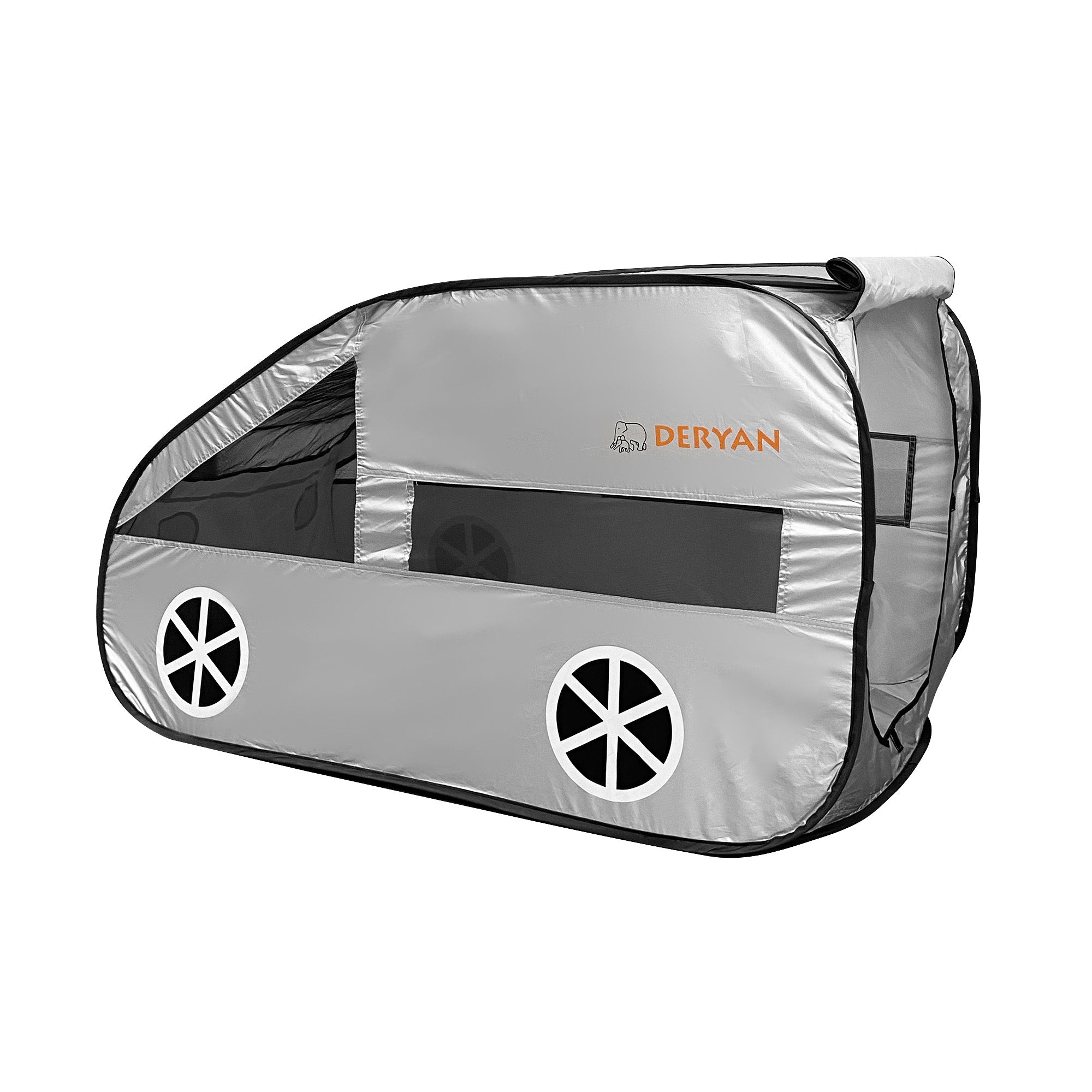 Deryan Luxe Pop up Auto Speeltent Ballenbak - Met 60 gekleurde ballen - Zilver