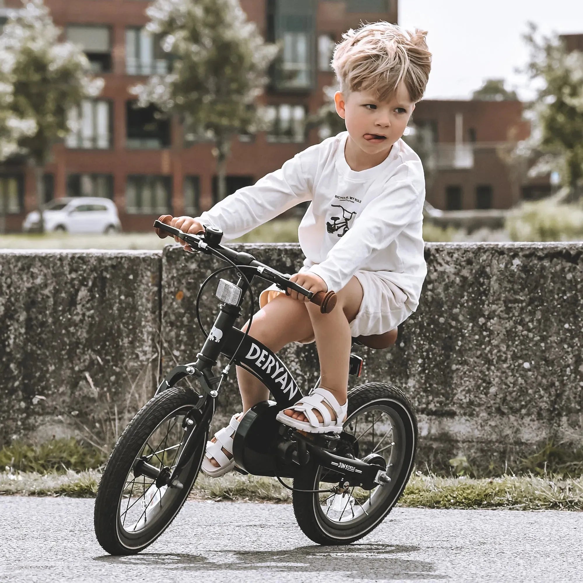 Luxe Kinderfiets 14 inch - 3 in 1 - loopfiets