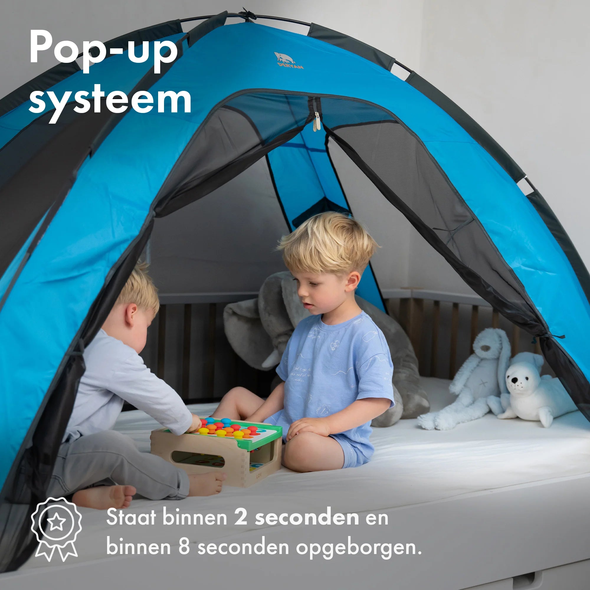 Bedtent Klamboe Blauw - 200x90cm - Hoogste kwaliteit Muggennet