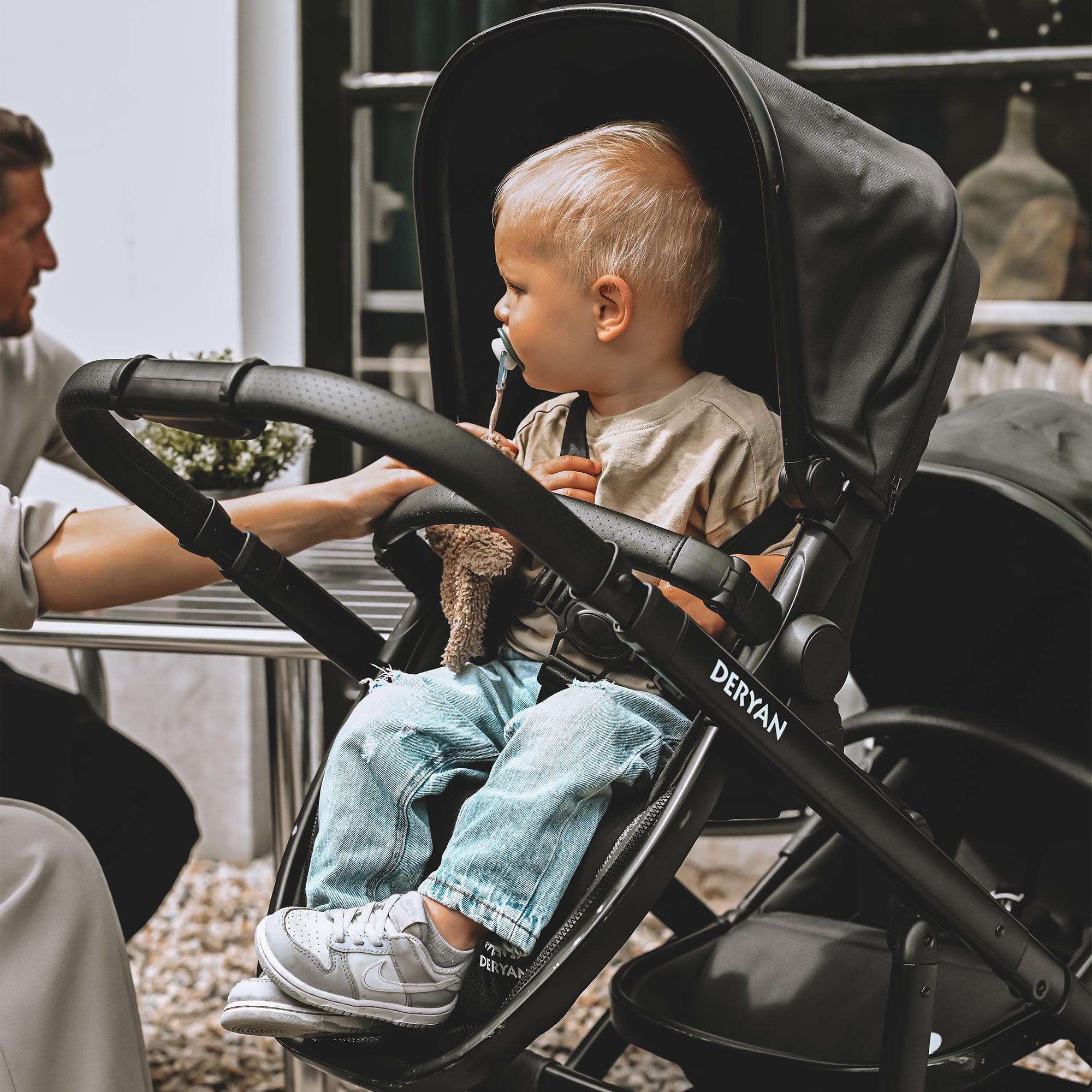 Deryan Evy V2 Kinderwagen 2in1 - Duo Kinderwagen - Uitbreidbaar inclusief reiswieg en zitje - Zwart