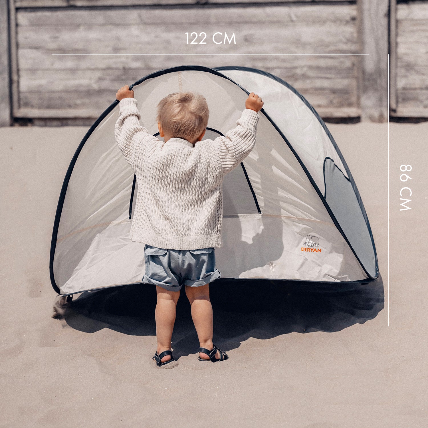 Deryan Luxe Pop Up Strandtent - Anti-UV 50+ - Cream