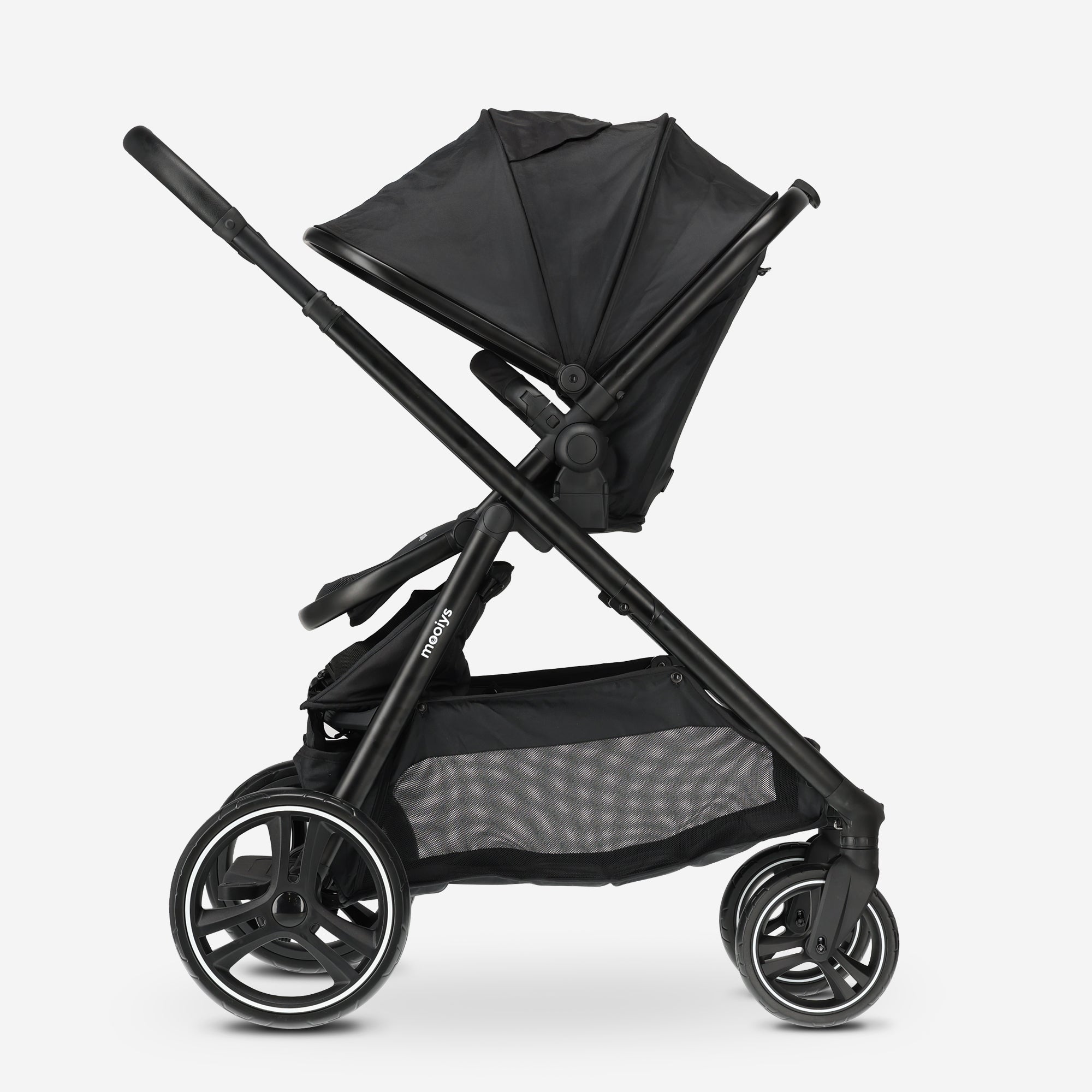 Mooiys Riley Stroller 2in1 - Duo Stroller - Expandable including carrycot and seat - Black