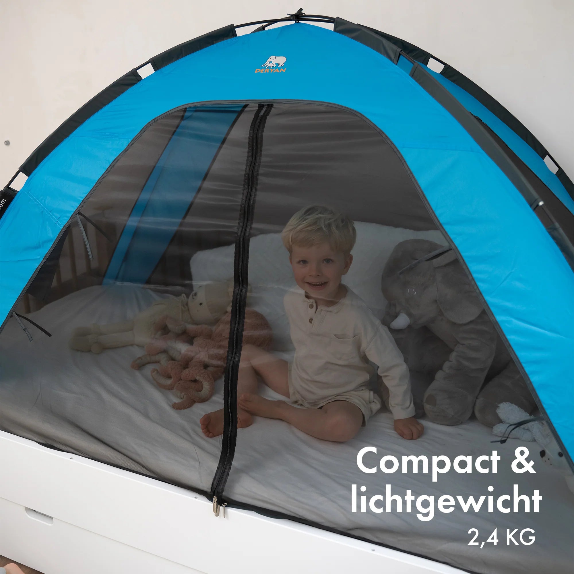 Bedtent Klamboe Blauw - 200x90cm - Hoogste kwaliteit Muggennet