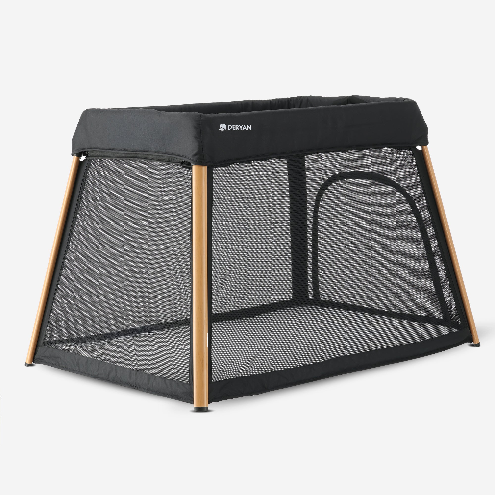 2-in-1 Campingbed en Kinderbox - Inclusief bodemverhoger - Houtlook