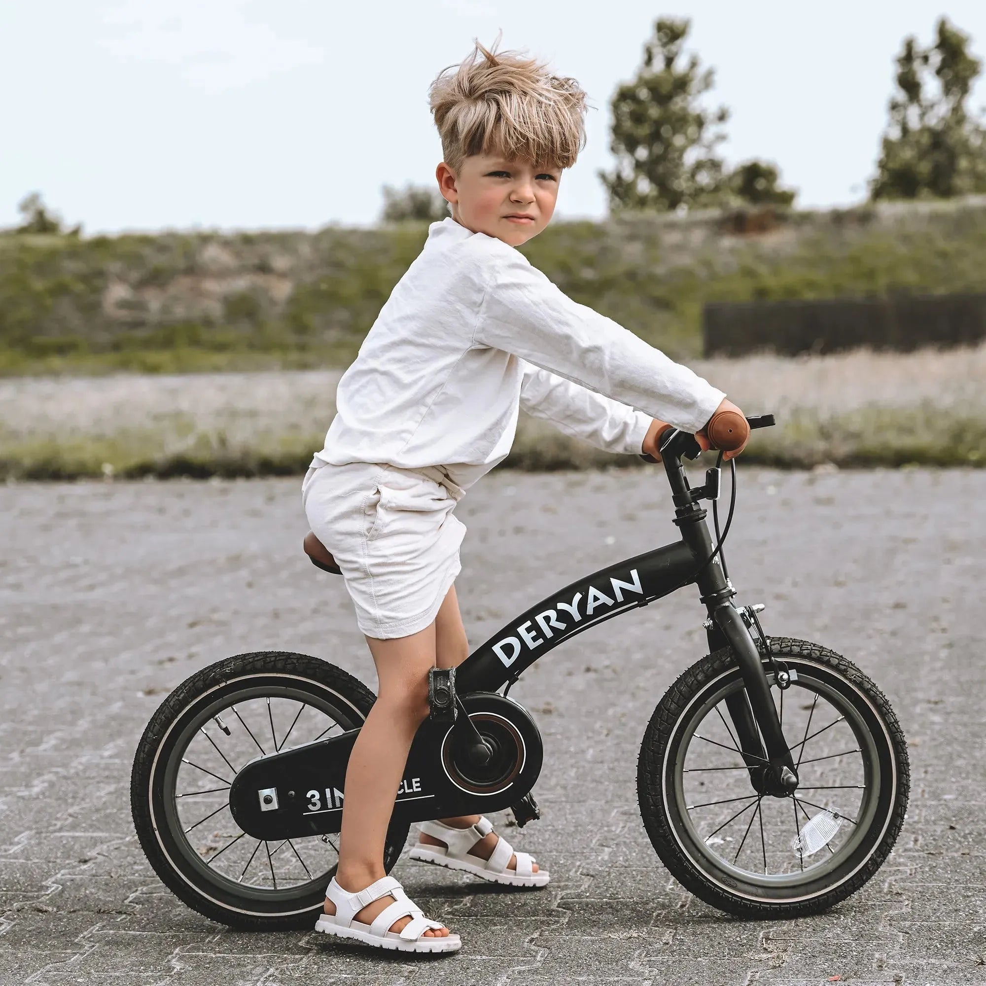 Luxe Kinderfiets 14 inch - 3 in 1 - loopfiets