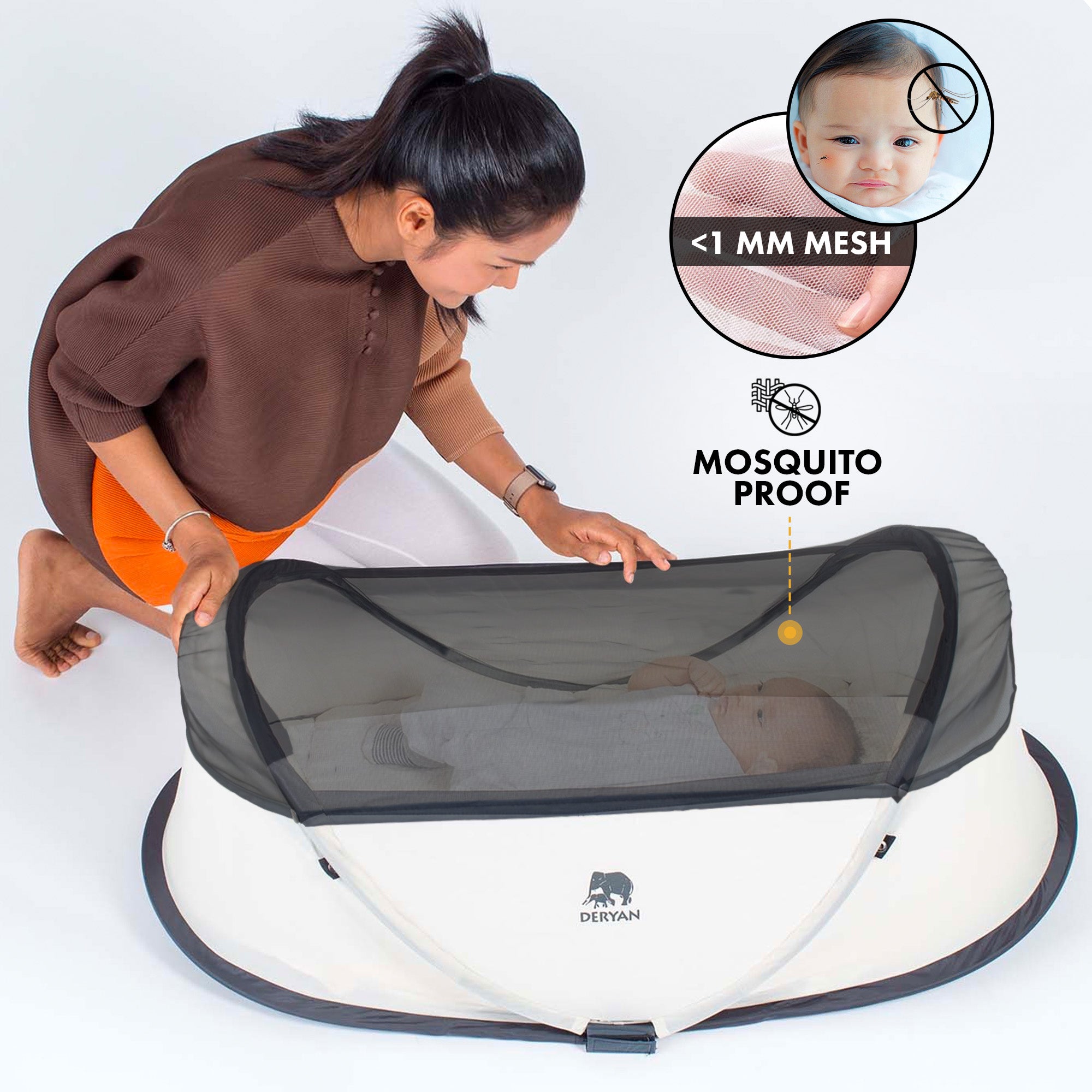 Deryan Infant BabyBox Campingbedje - Baby klamboe - Cream