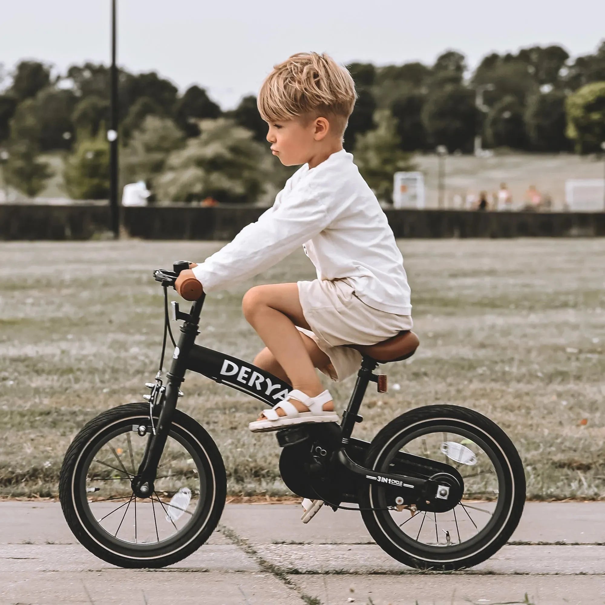 Luxe Kinderfiets 14 inch - 3 in 1 - loopfiets