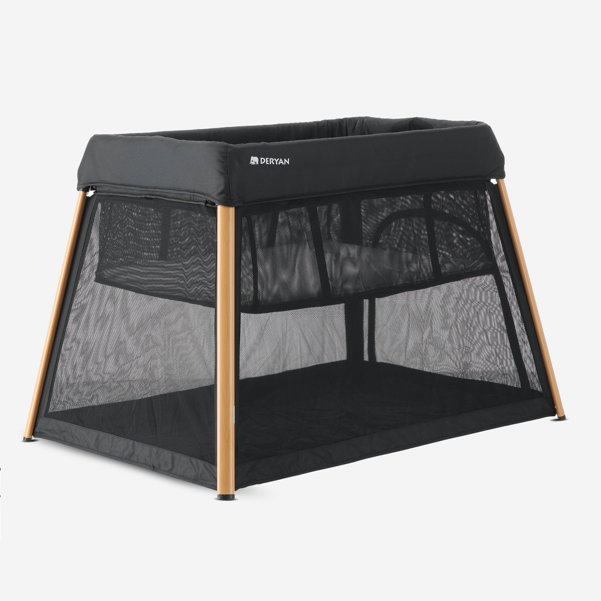 2-in-1 Campingbed en Kinderbox - Inclusief bodemverhoger - Houtlook