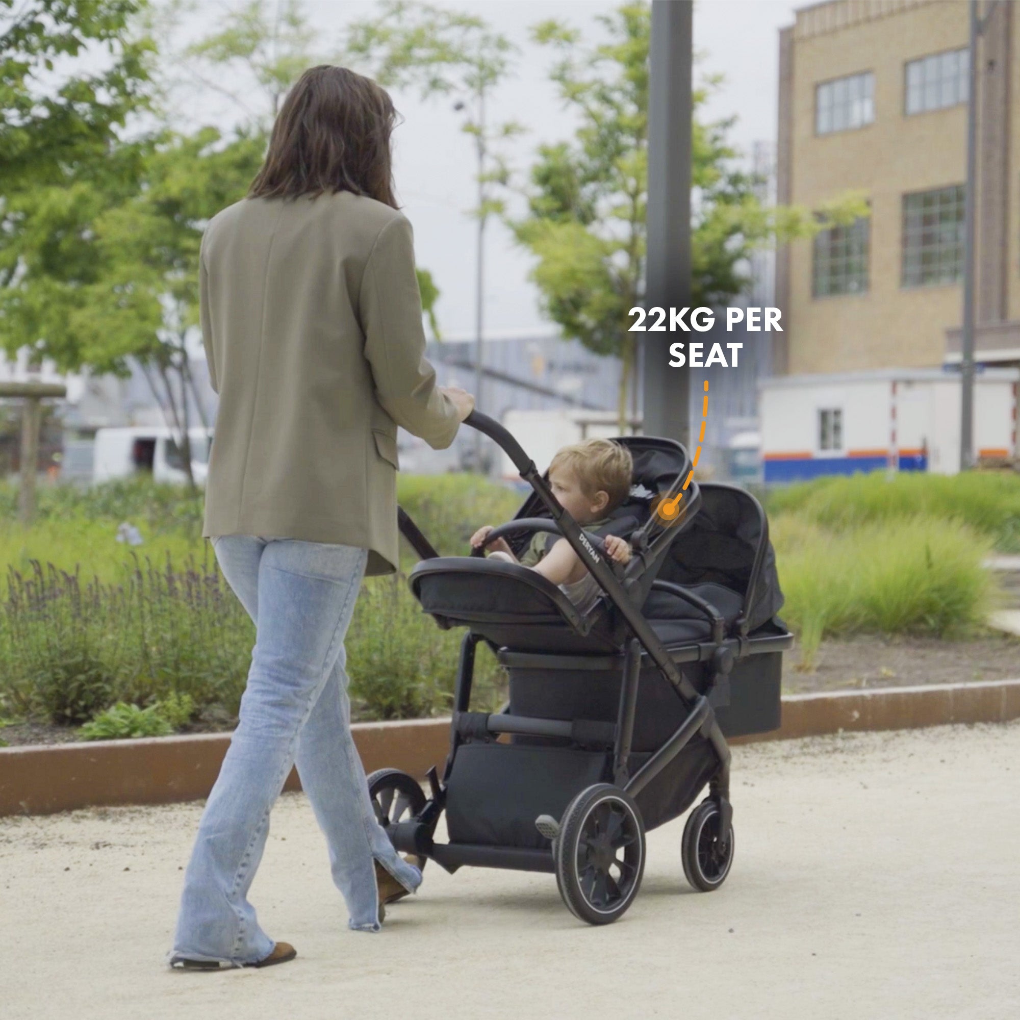 Deryan Evy V2 Kinderwagen 2in1 - Duo Kinderwagen - Uitbreidbaar inclusief reiswieg en zitje - Zwart