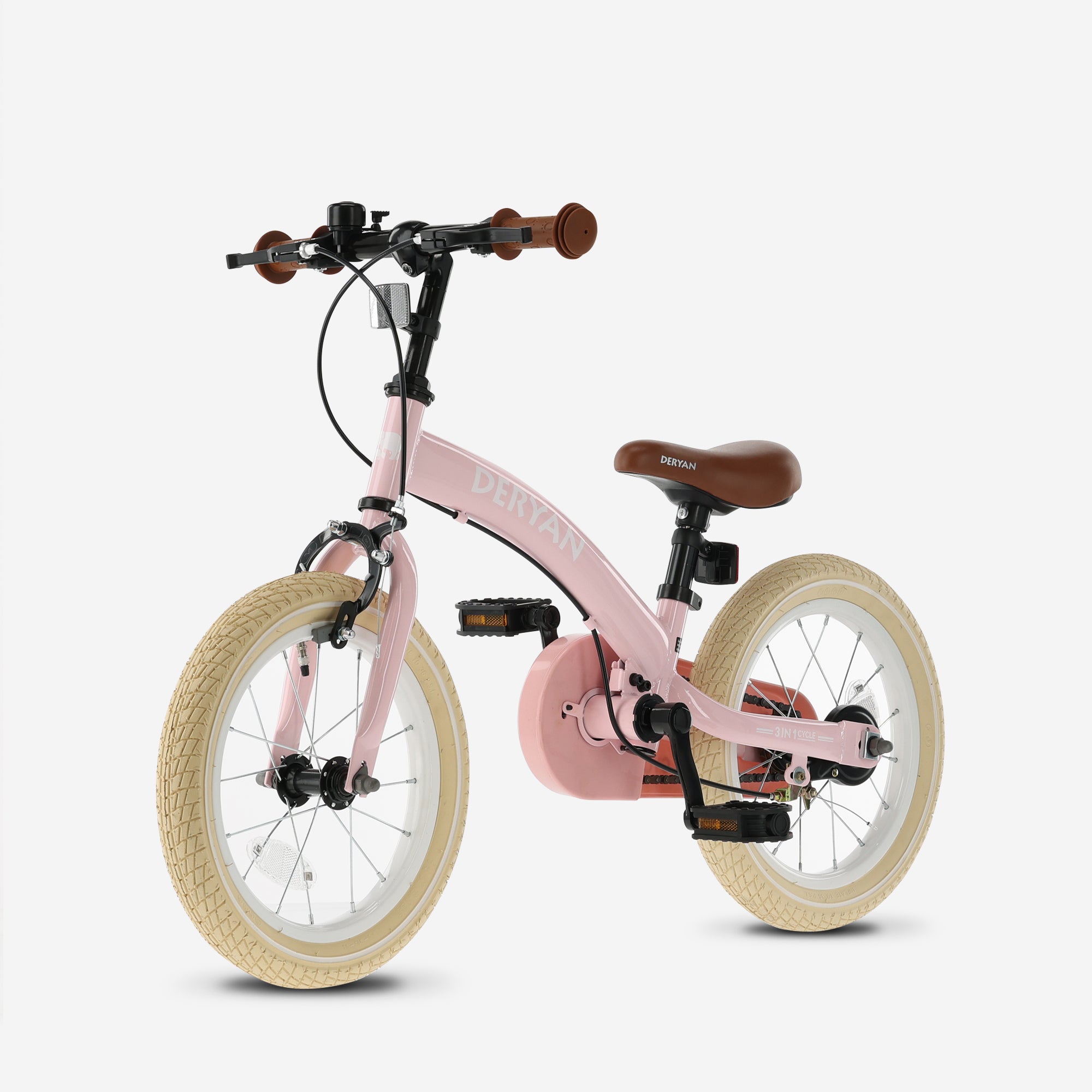 Luxe Kinderfiets 12 inch - 3 in 1 - loopfiets Roze