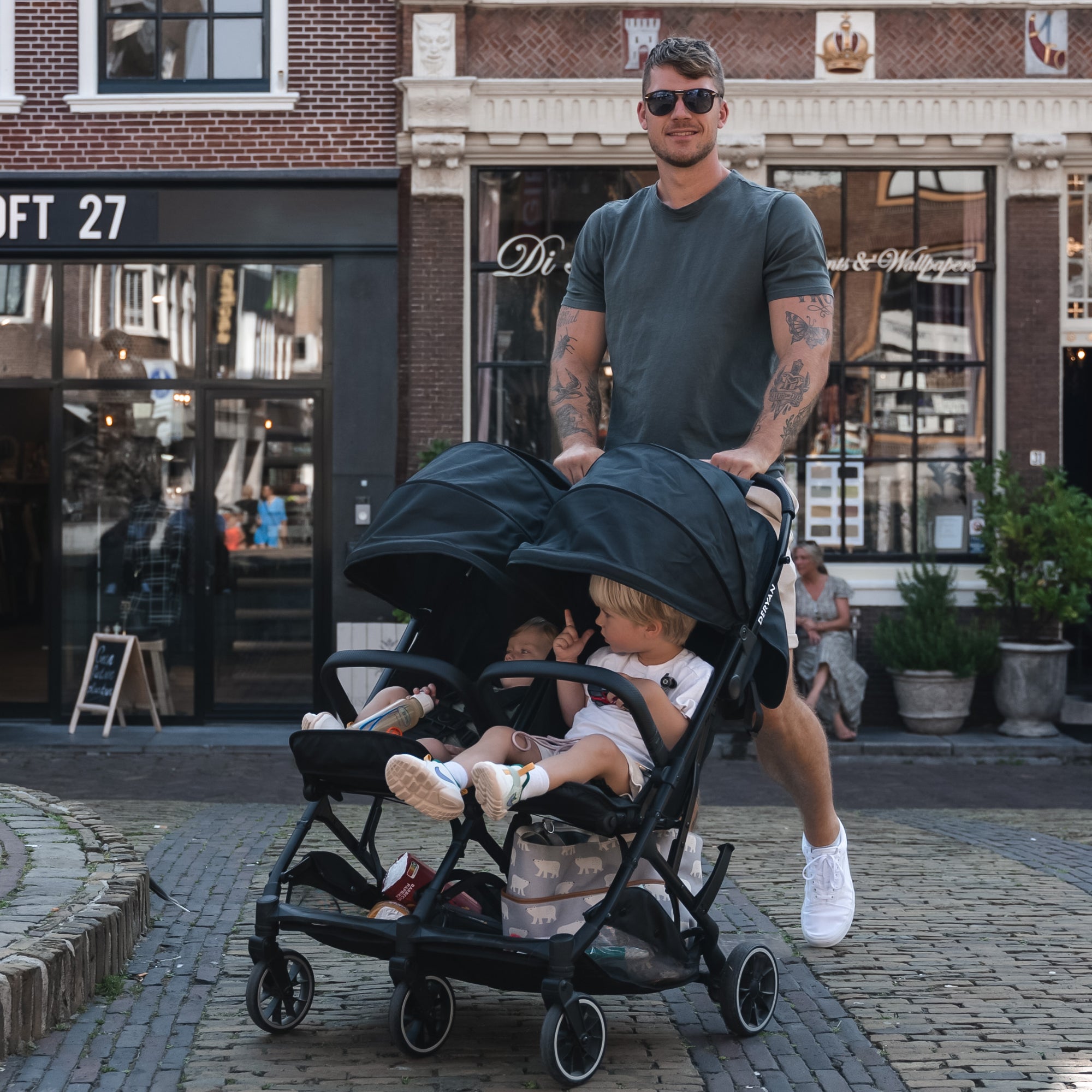 Deryan Luxe Rolo X2 Dubbele Buggy - Duo Buggy - Zwart