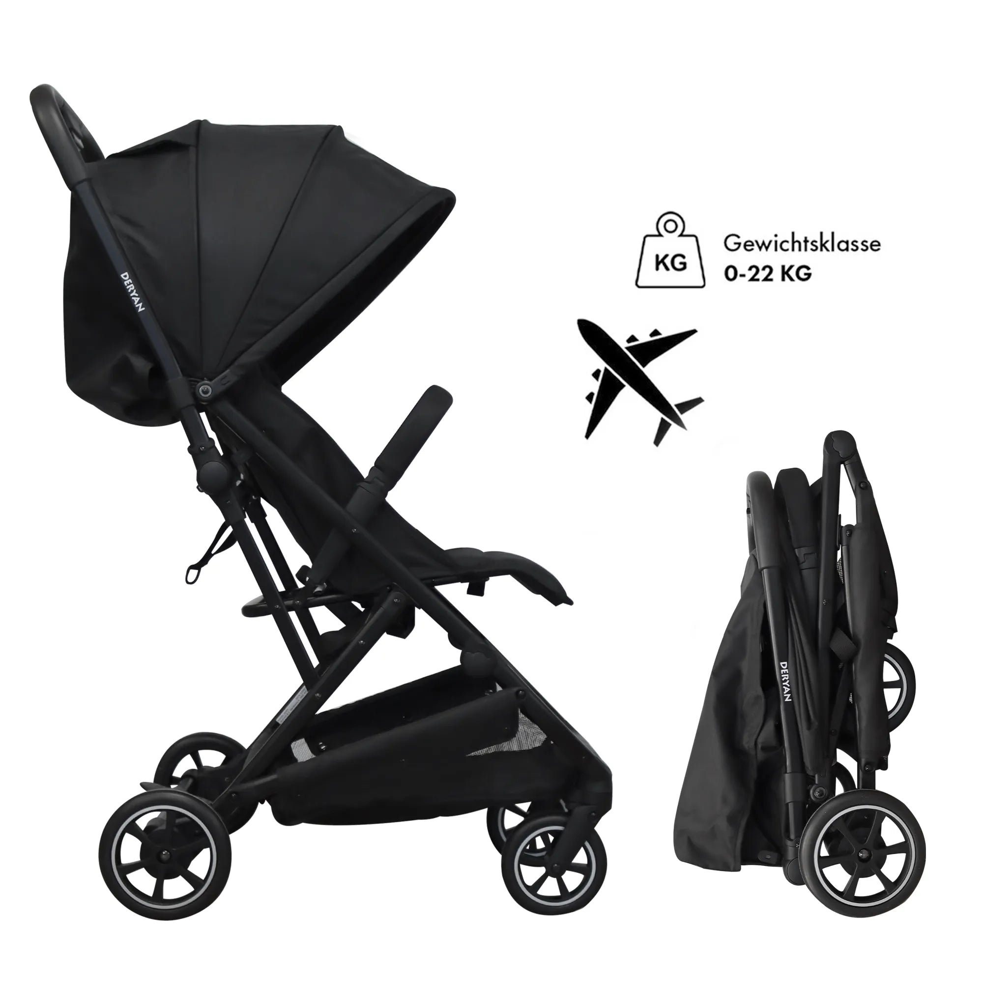 Deryan Rolo Easy Lichtgewicht Buggy - Zwart