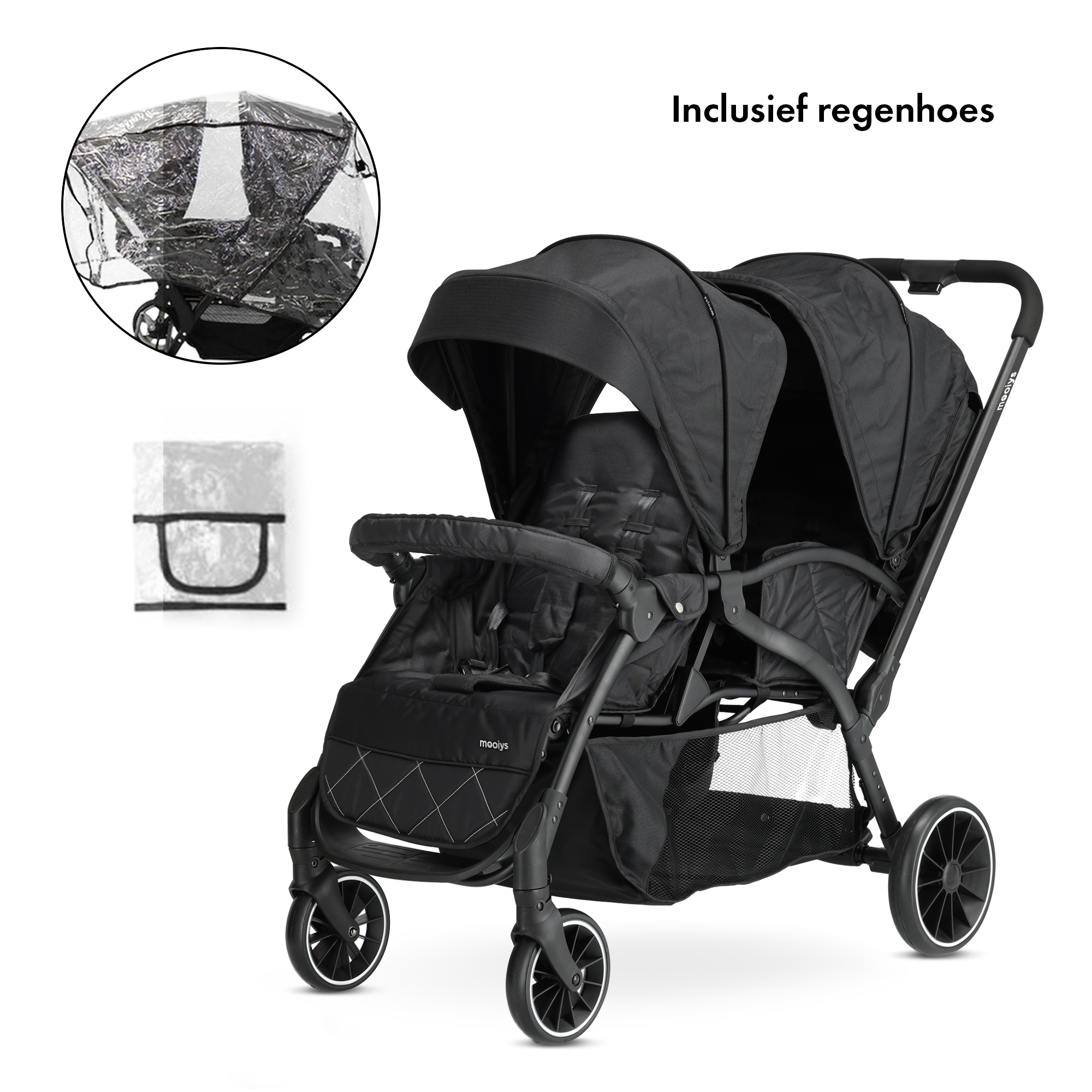 <tc>Mooiys</tc> JOEY Double buggy - duo buggy - tandem buggy - Compact and lightweight