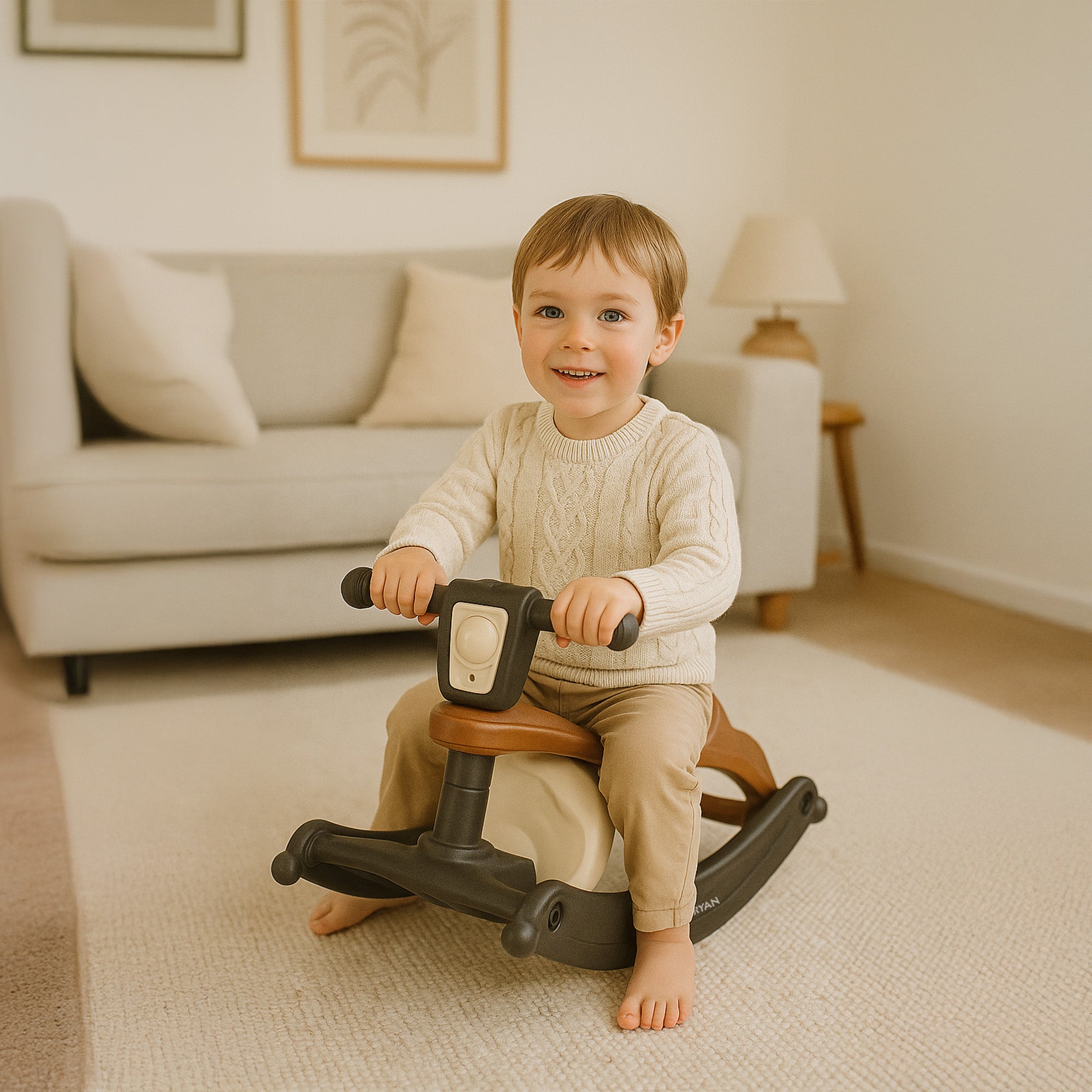 Tobi 2-in-1 Stoel en Schommelstoel - Bruin/Cream