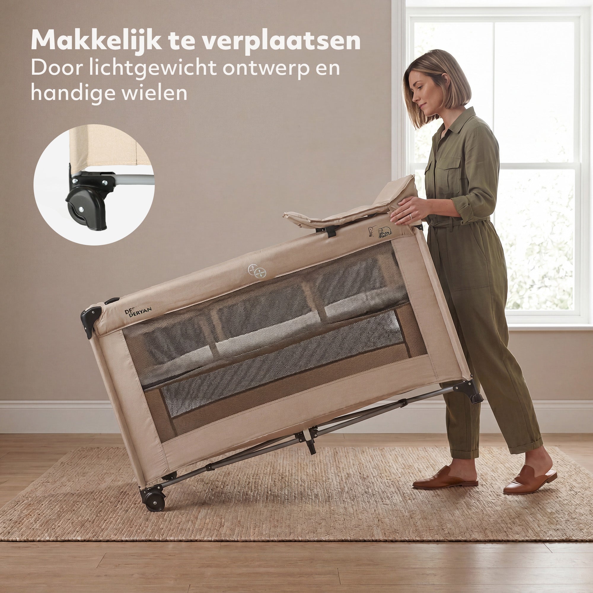Deryan Luxe Campingbed Cream