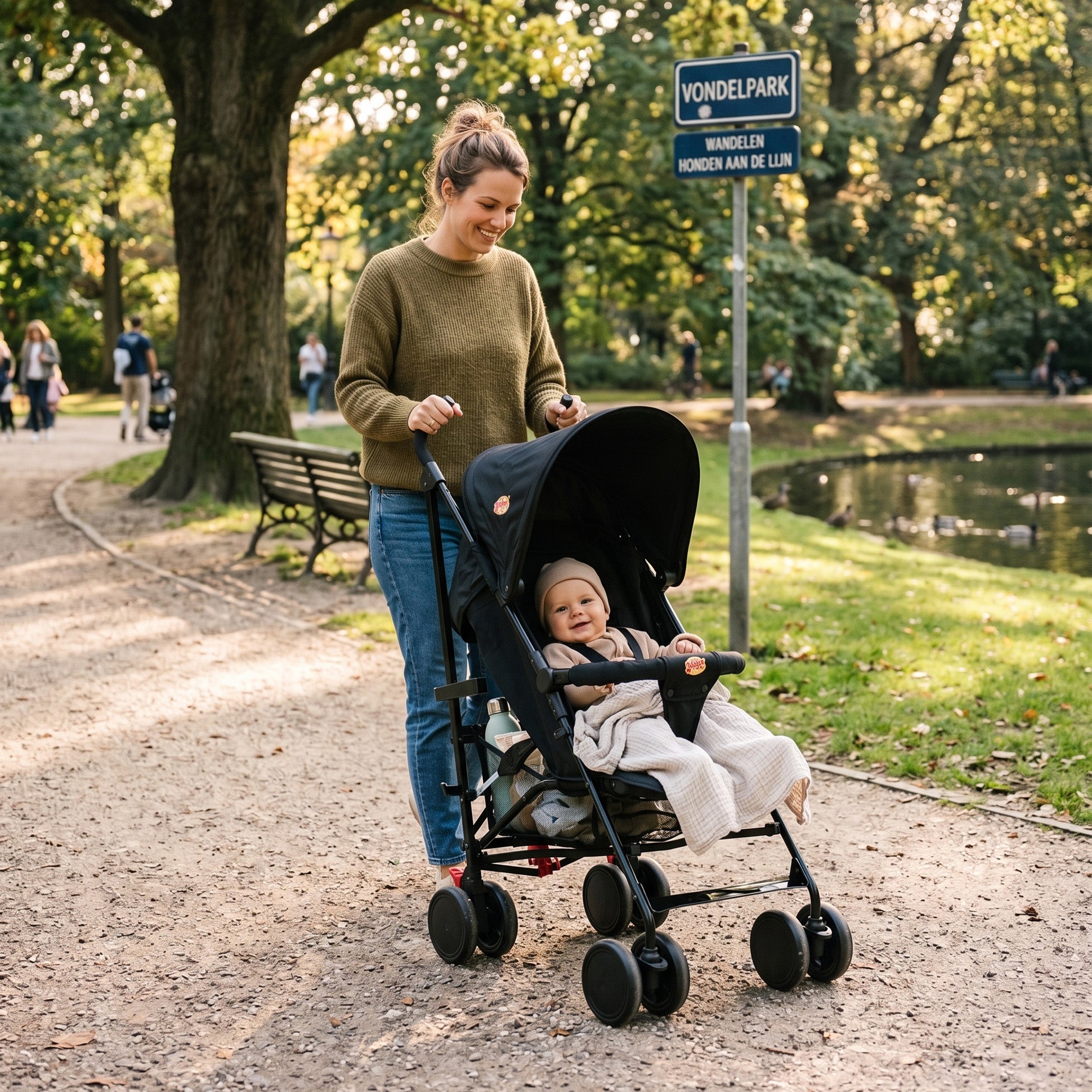 Paraplu Buggy - Verstelbare Buggy - Tot 15 kg - Zwart
