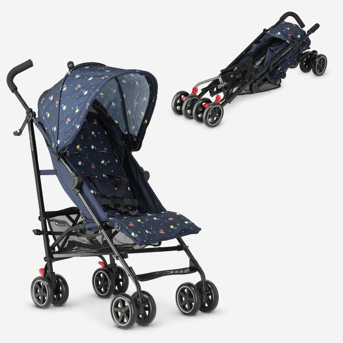 Paraplu Buggy - Verstelbare Buggy - Tot 15 kg - Inclusief regenhoes - Multi Blauw