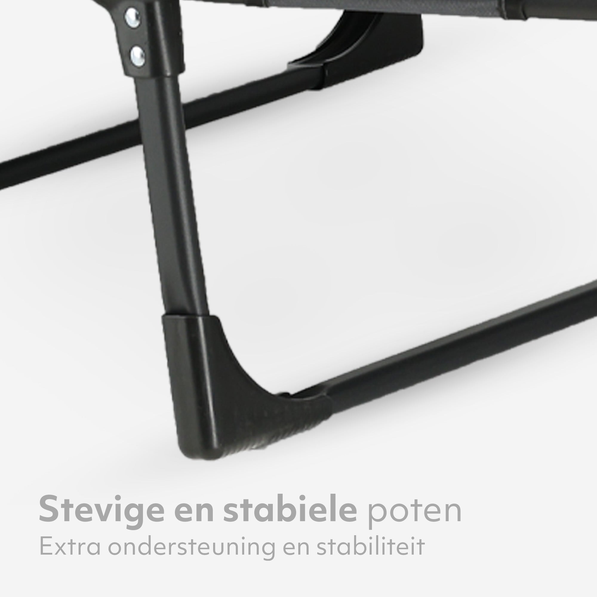Mooiys Opvouwbaar Veldbed – Campingbed met Verstelbare Rugleuning – Grijs