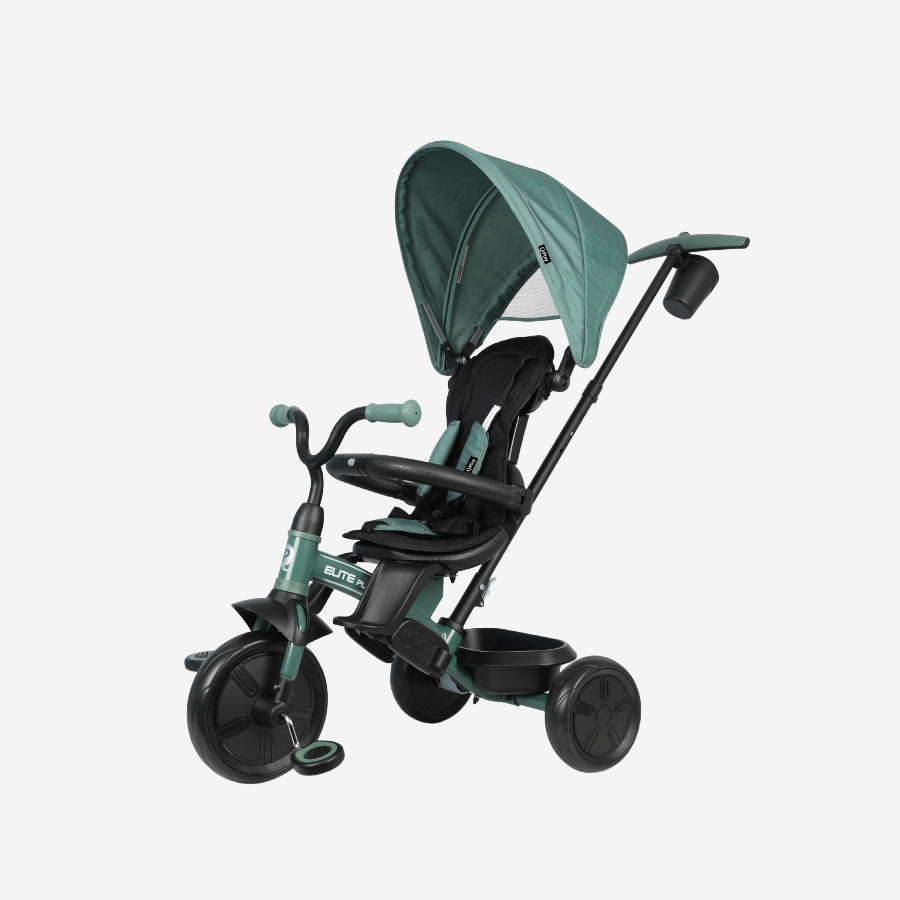 Qplay Elite Platinum Green – 6 in 1 - Driewieler met Duwstang