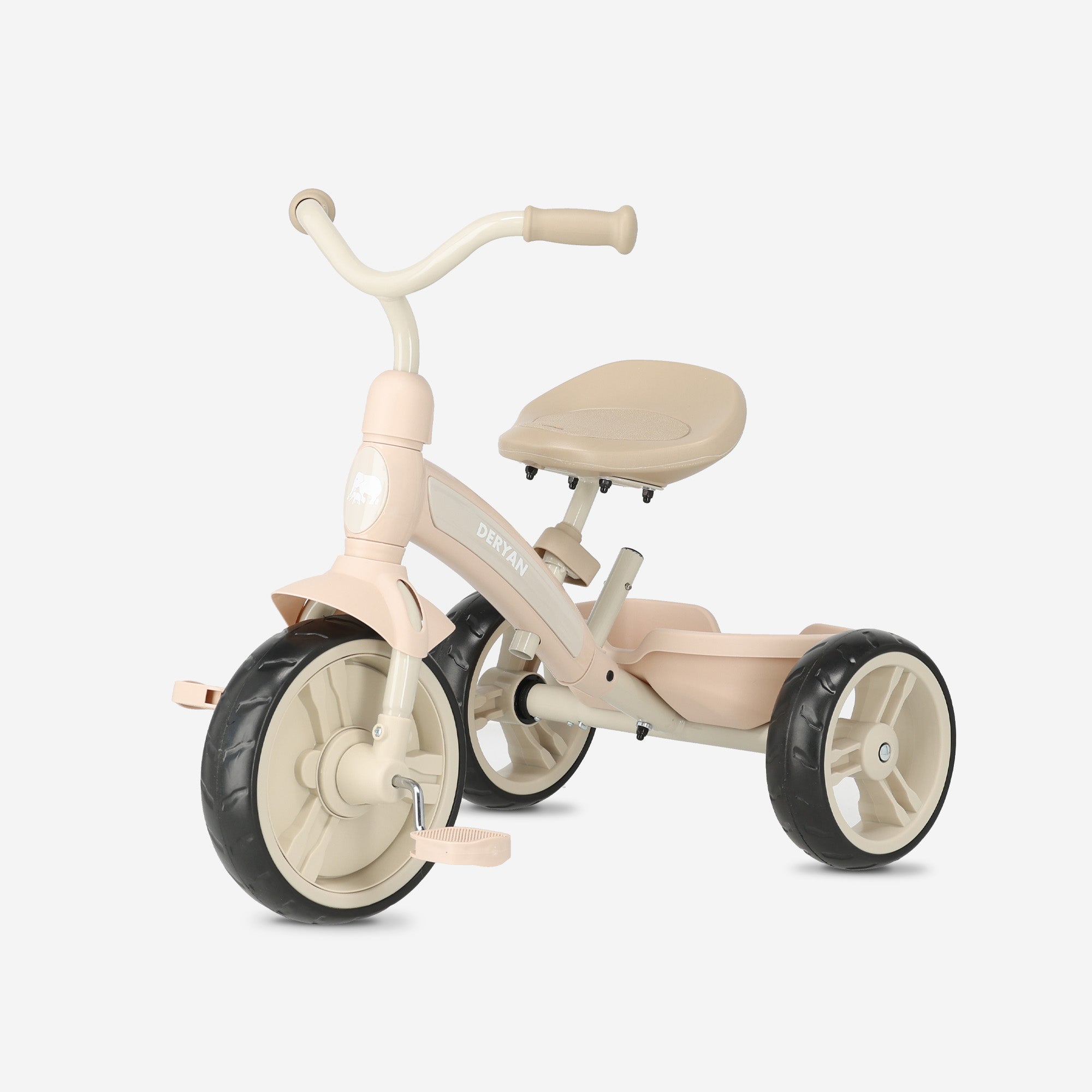 Driewieler met duwstang - Beige