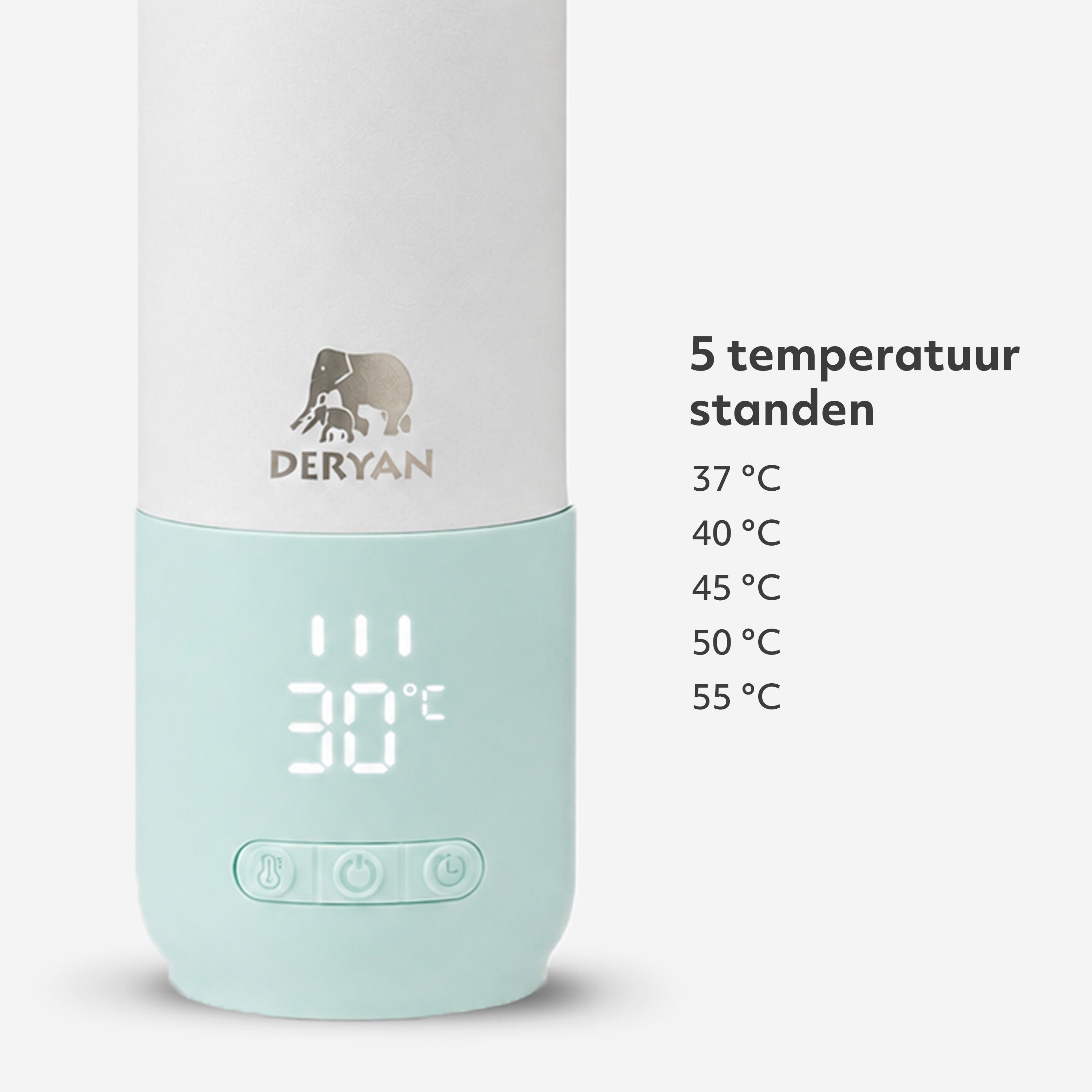 Draagbare Elektrische Flesverwarmer - Draadloos - Mint