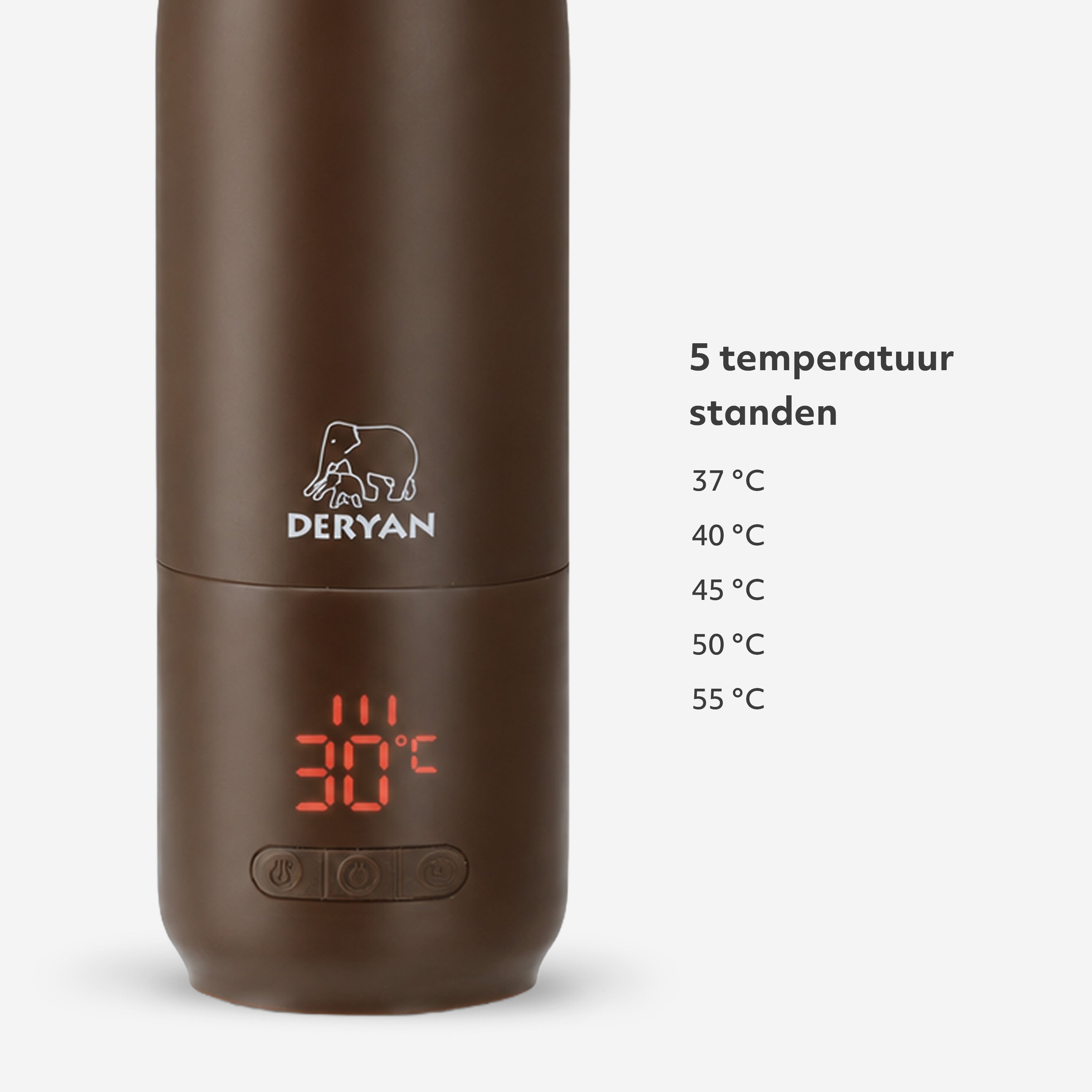 Draagbare Elektrische Flessenwarmer - Draadloos - Bruin