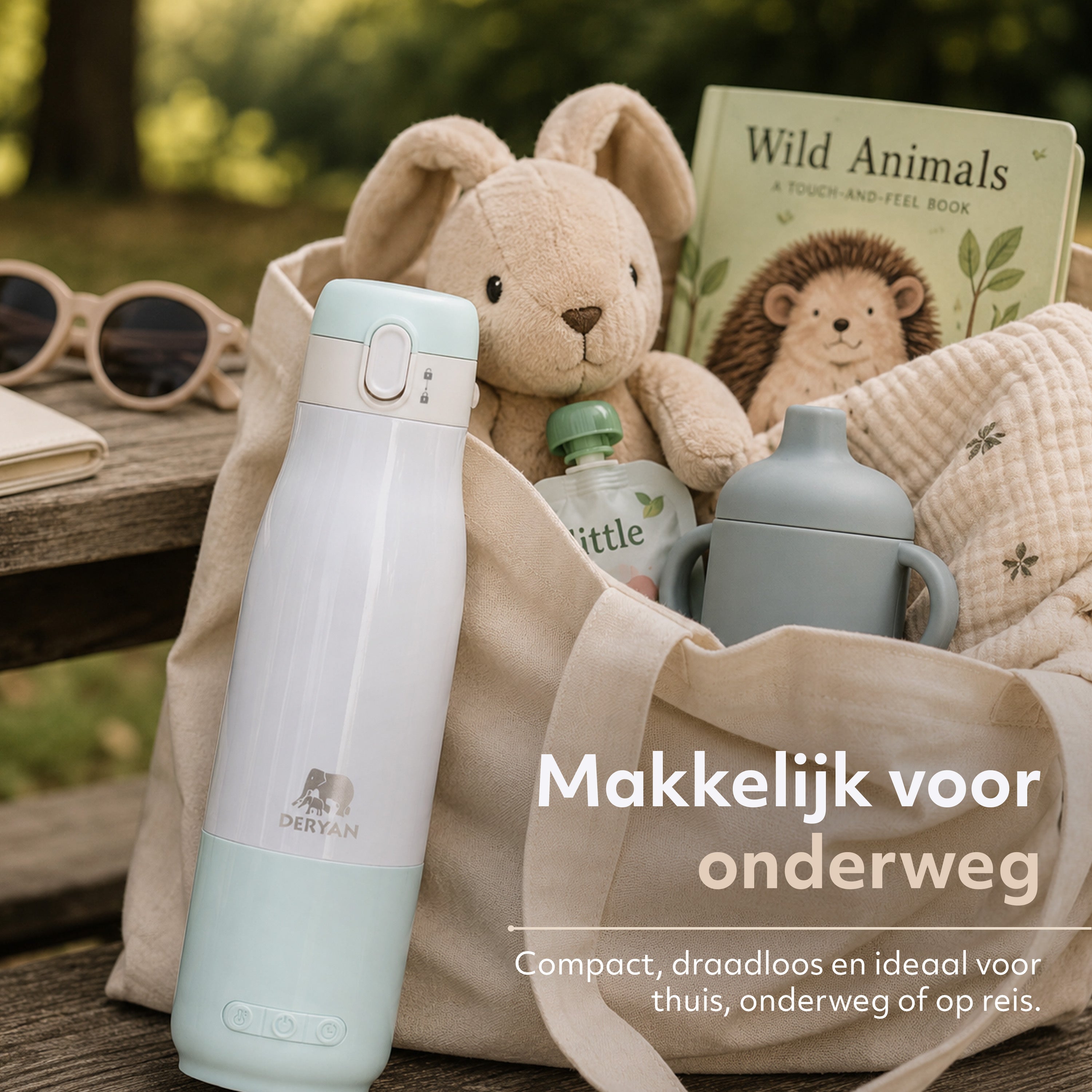 Draagbare Elektrische Flesverwarmer - Draadloos - Mint
