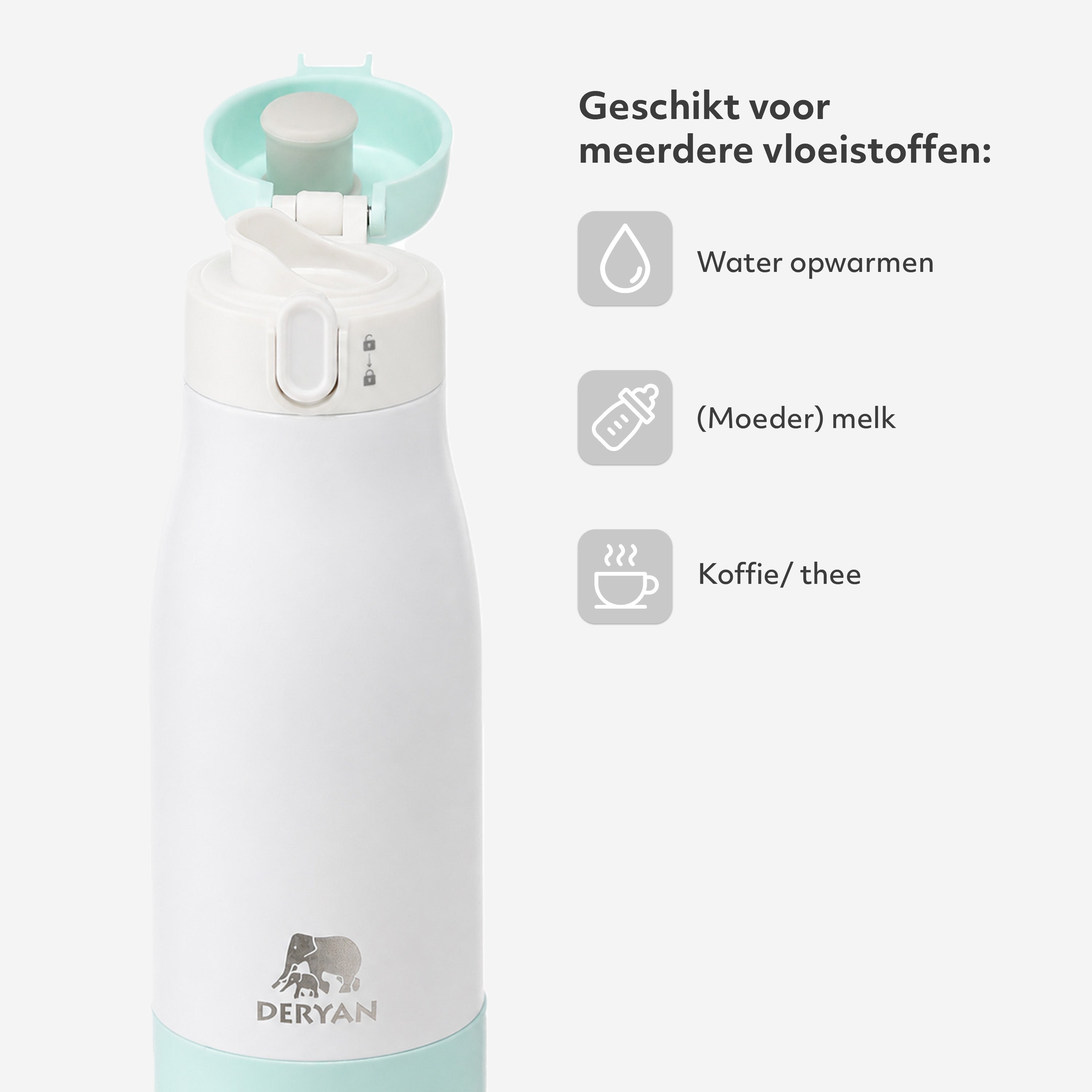 Draagbare Elektrische Flesverwarmer - Draadloos - Mint