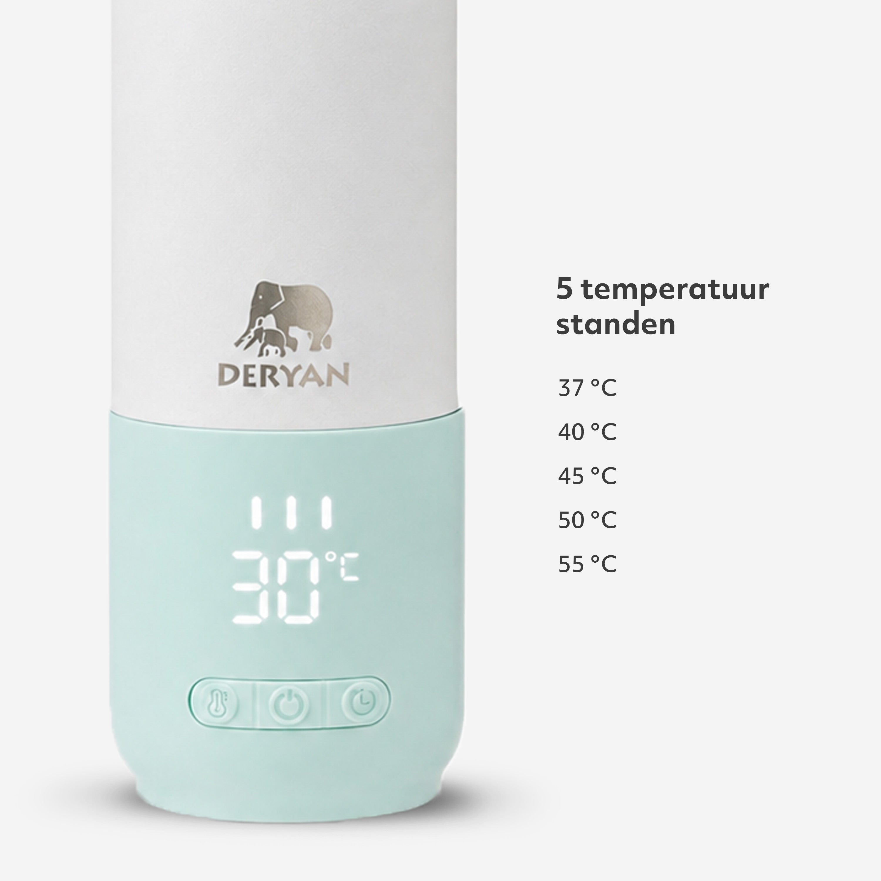Draagbare Elektrische Flesverwarmer - Draadloos - Mint