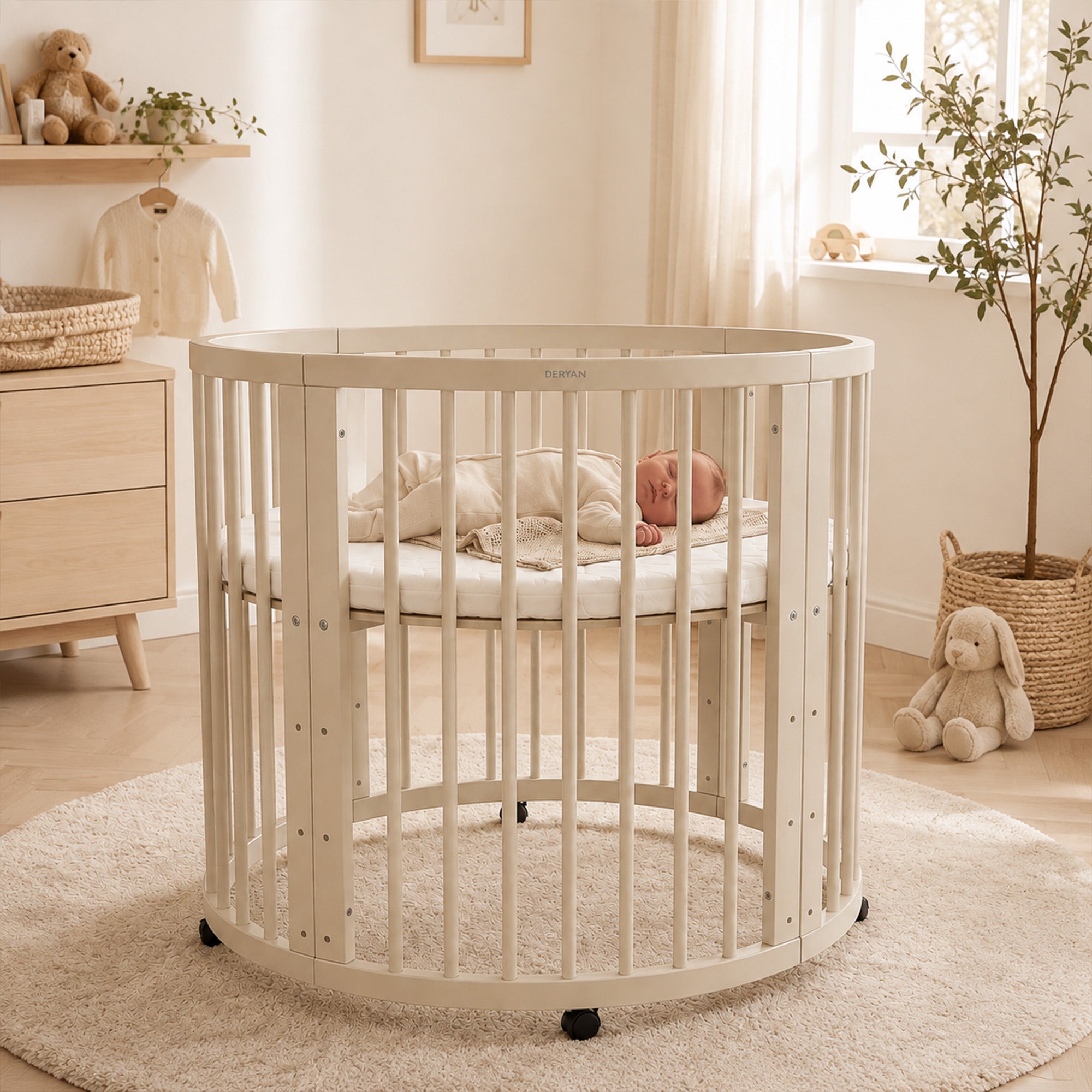 Willow Houten Ronde Box inclusief matras - Sand