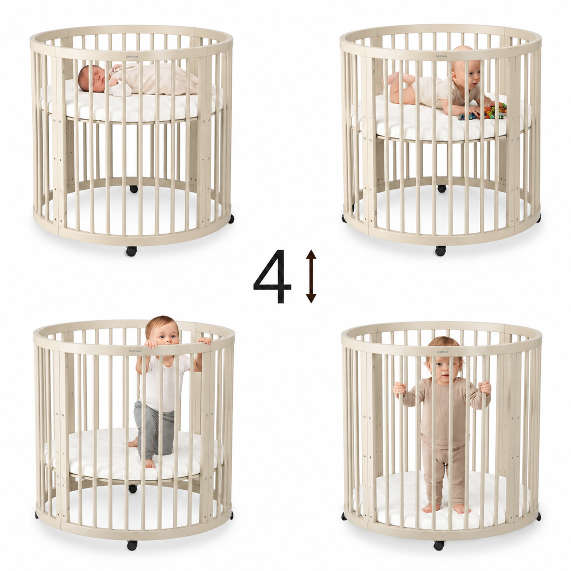 Willow Houten Ronde Box inclusief matras - Sand