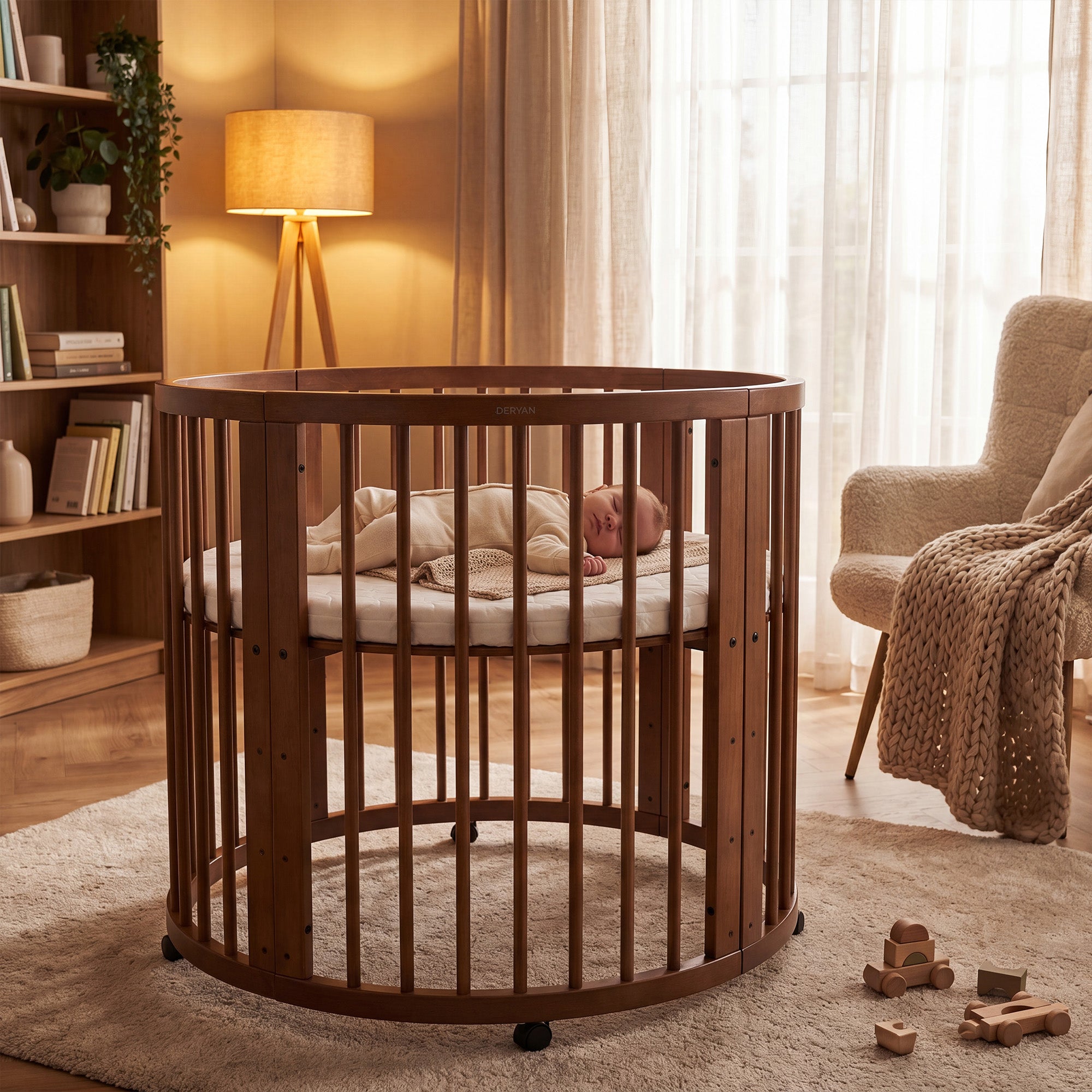 Willow Houten Ronde Box inclusief matras - Brown