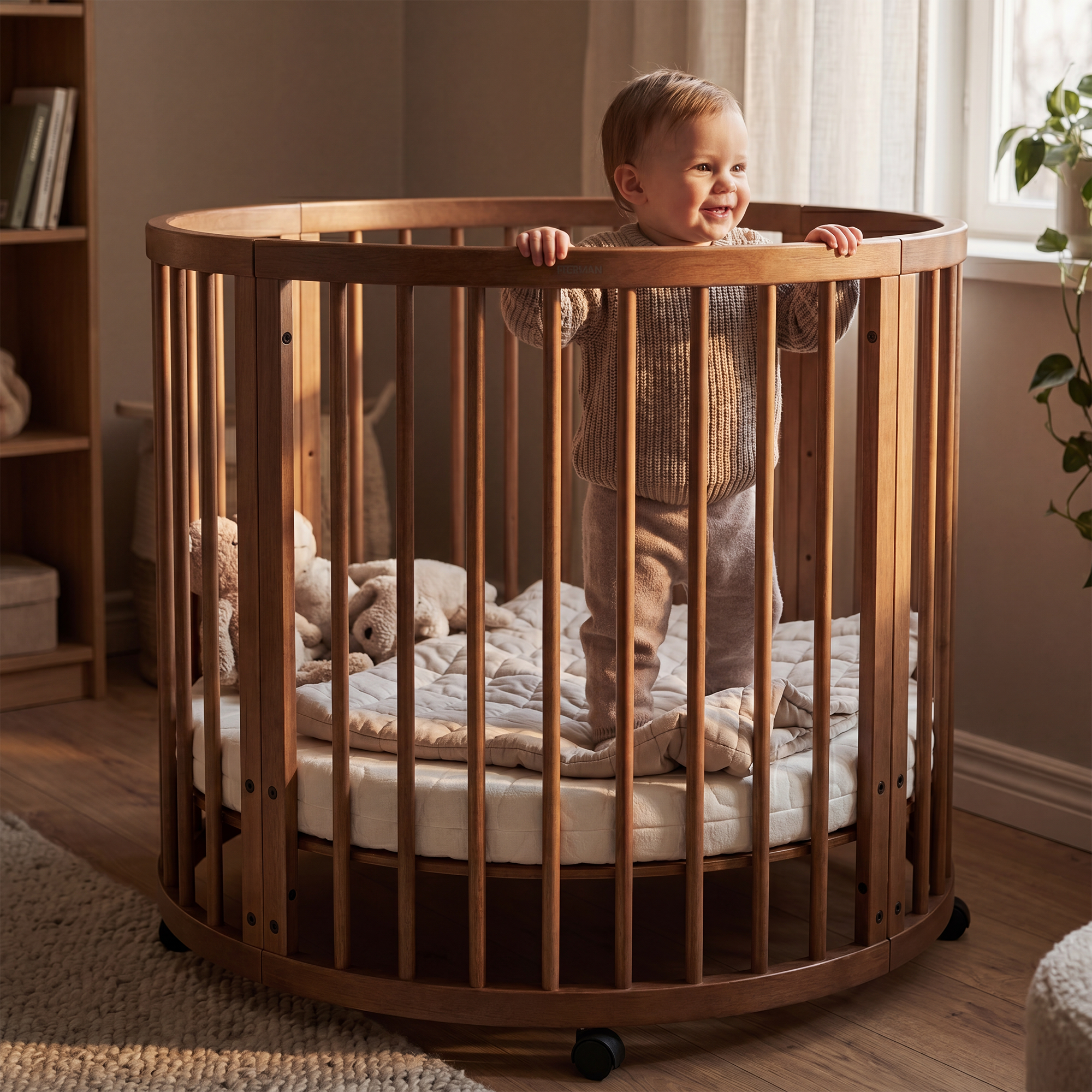 Willow Houten Ronde Box inclusief matras - Brown