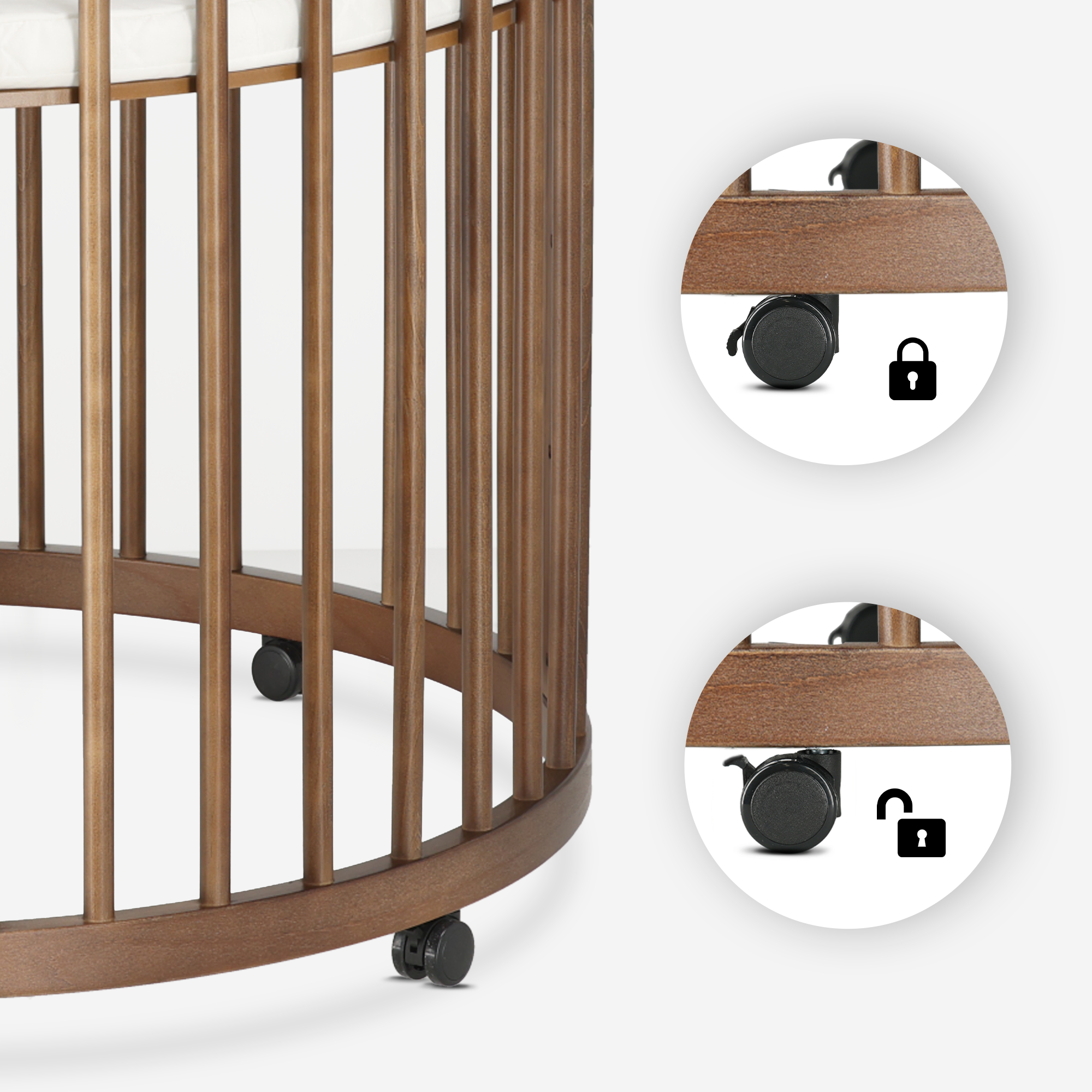 Willow Houten Ronde Box inclusief matras - Brown