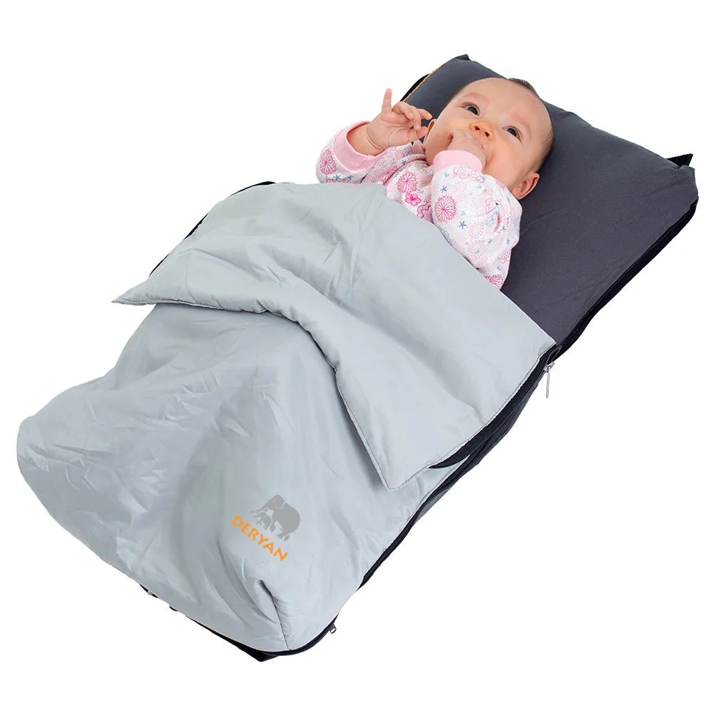 DERYAN AirTraveller Cuna de avión - Almohada de viaje con colchón - Plegado compacto