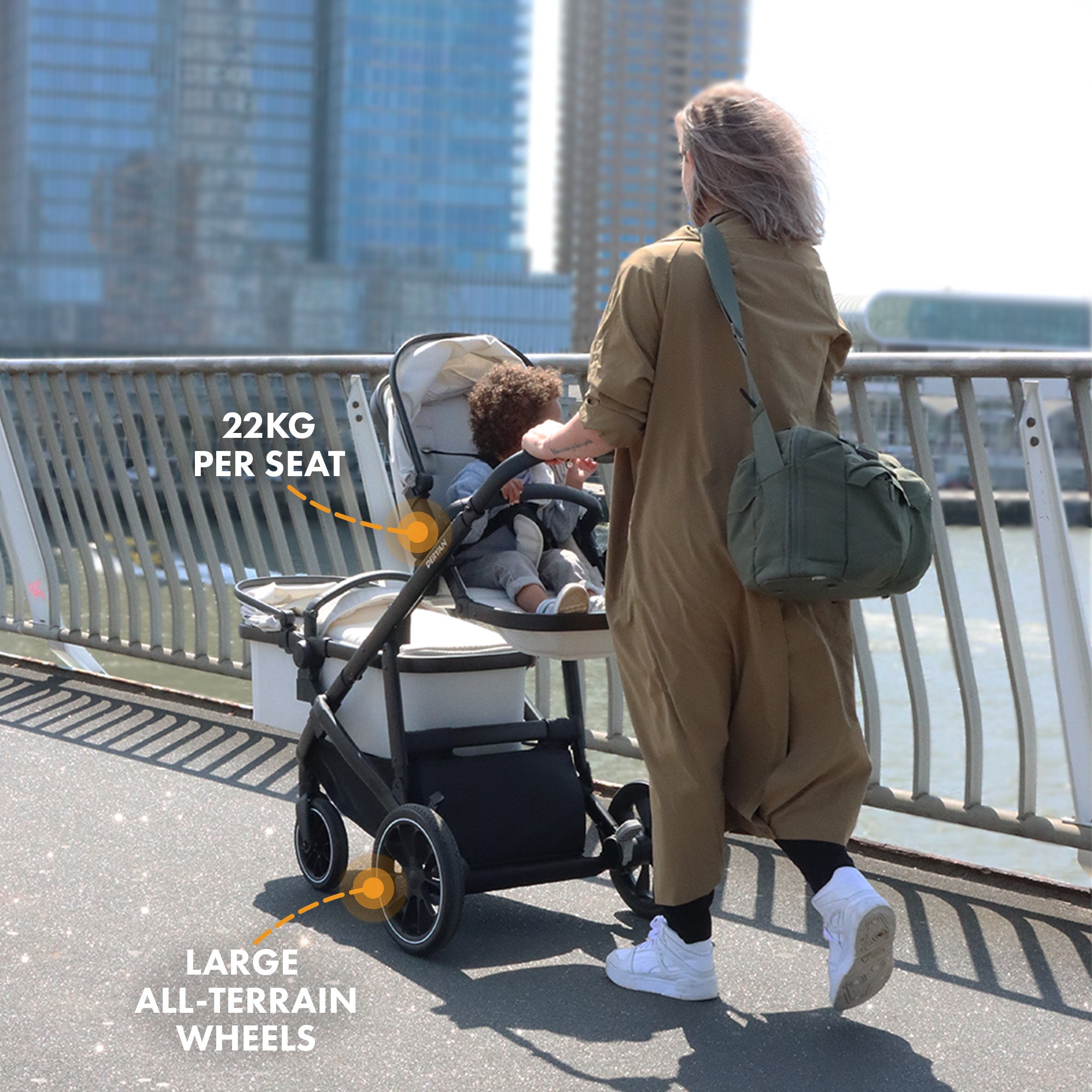 Deryan Evy V2 Kinderwagen - Duo Kinderwagen Cream