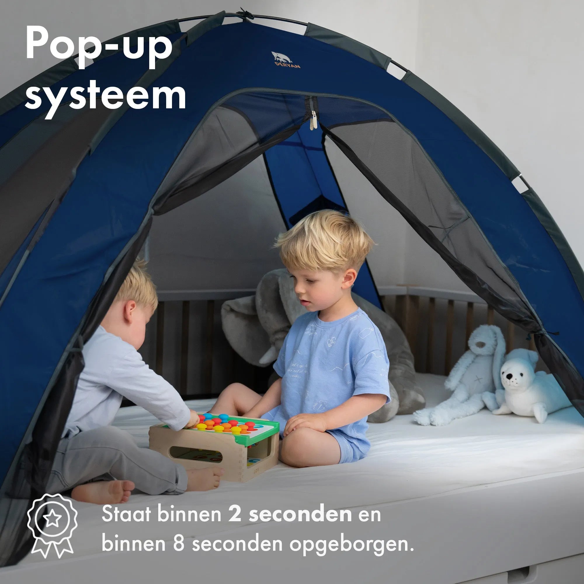 Bedtent Klamboe Navy - 200x90cm - Hoogste kwaliteit Muggennet