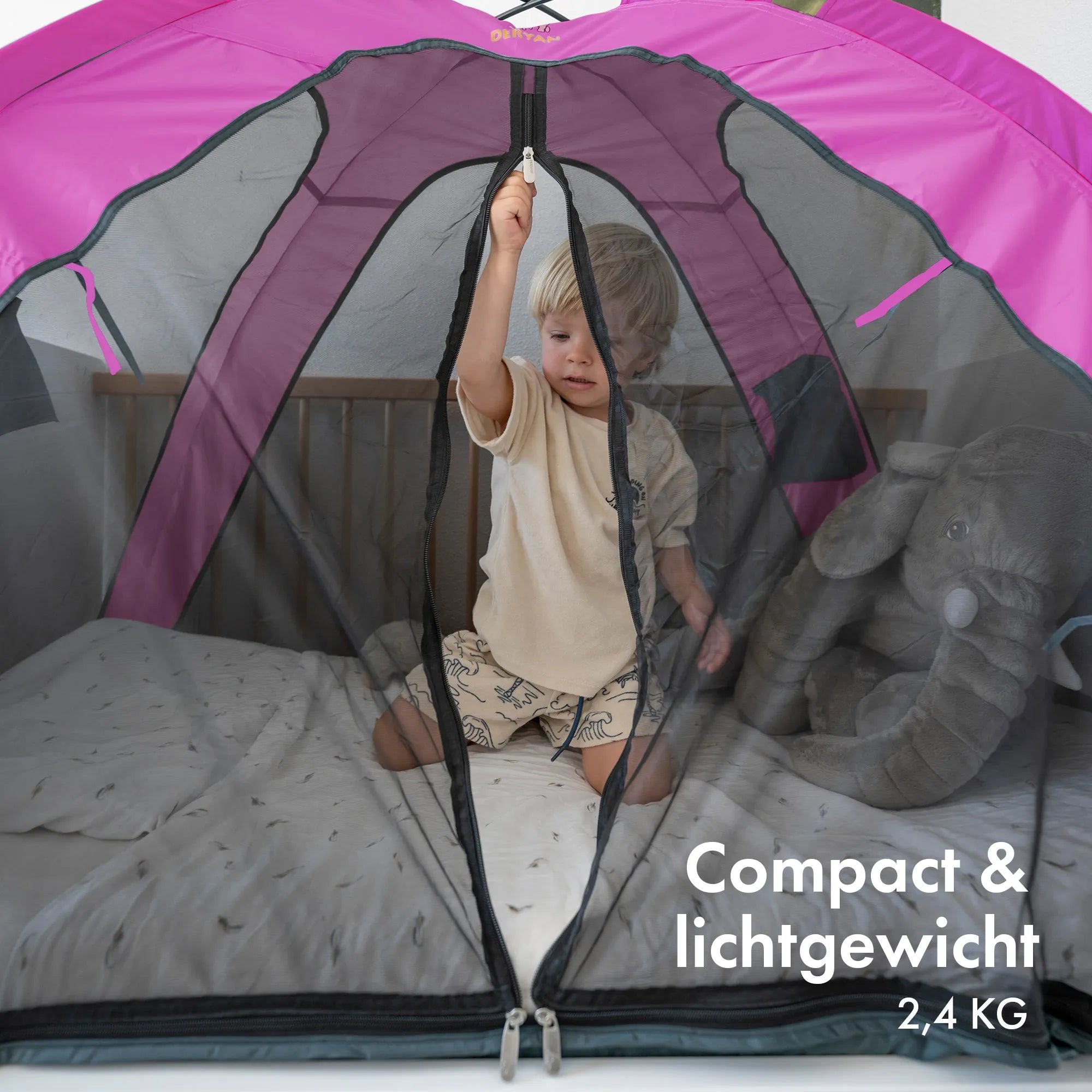 Bedtent Klamboe Paars - 200x90cm - Hoogste kwaliteit Muggennet