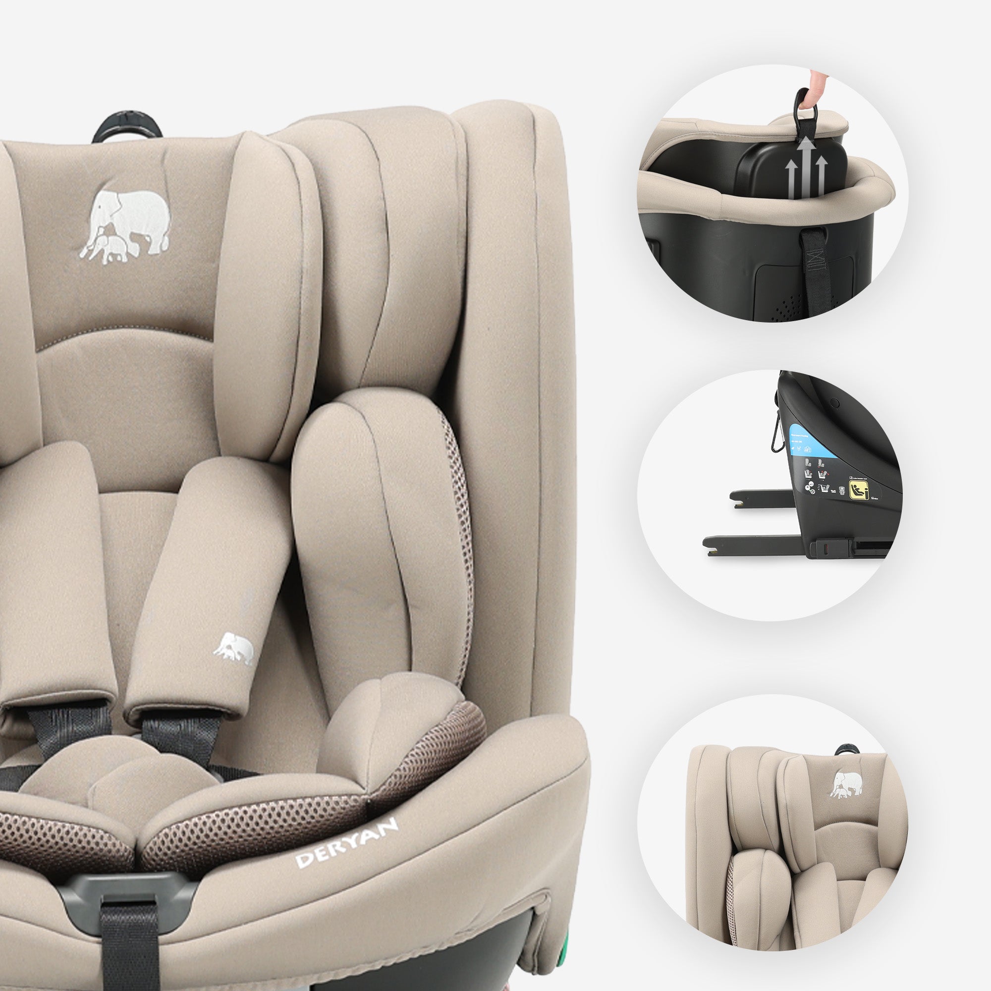 Colin Luxe I-size Autostoel - Groep 0-1-2-3 - Isofix - Draaibaar 360° - Nougat