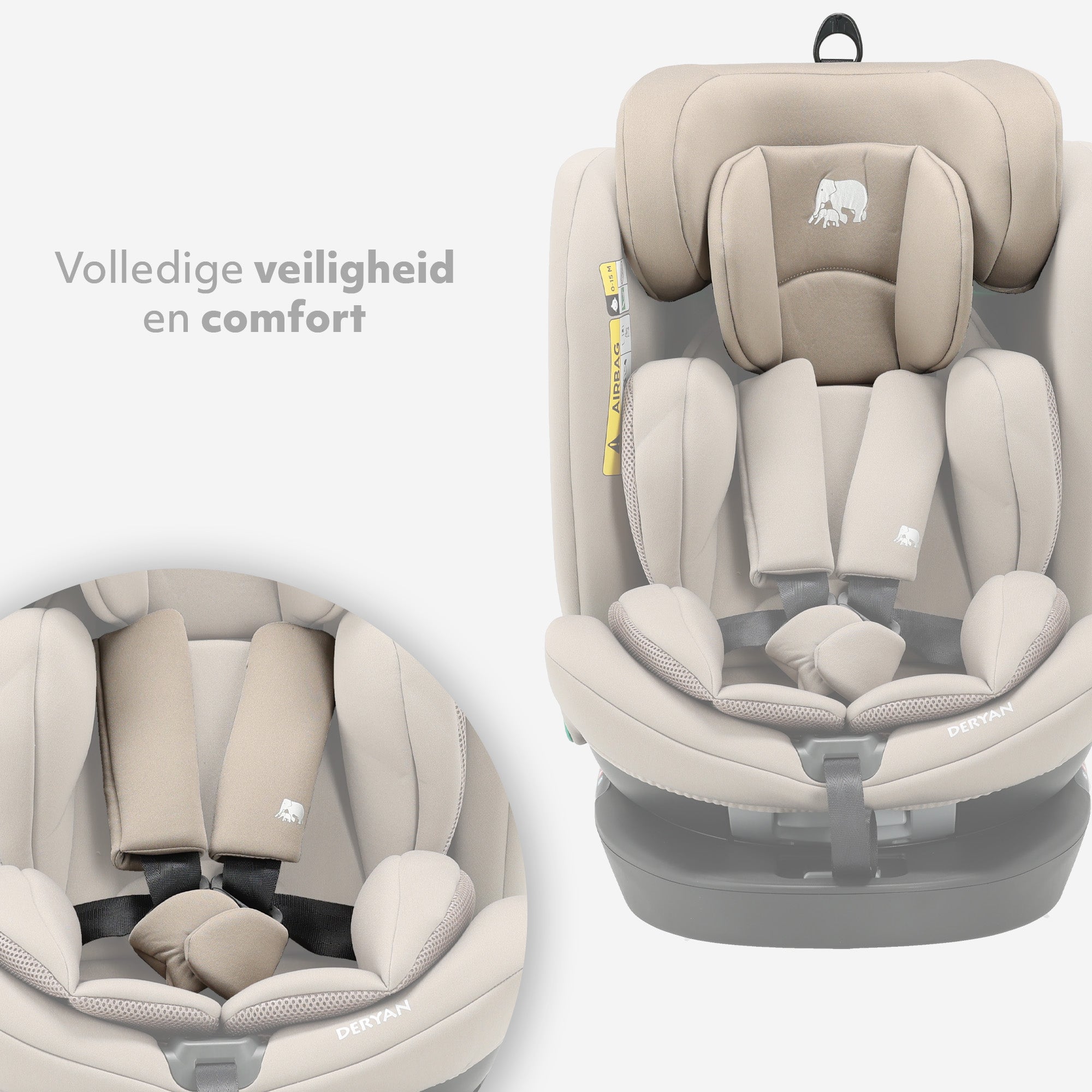 Colin Luxe I-size Autostoel - Groep 0-1-2-3 - Isofix - Draaibaar 360° - Nougat