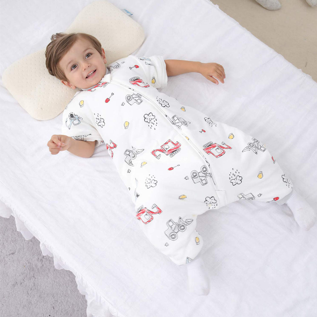 <tc>Mooiys</tc> Baby Winter Sleeping Bag with Detachable Sleeve - White - Vehicles