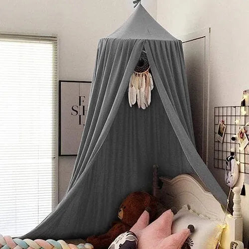 DERYAN Baby Mosquito Net Vintage 245cm - children's mosquito net - Canopy grey