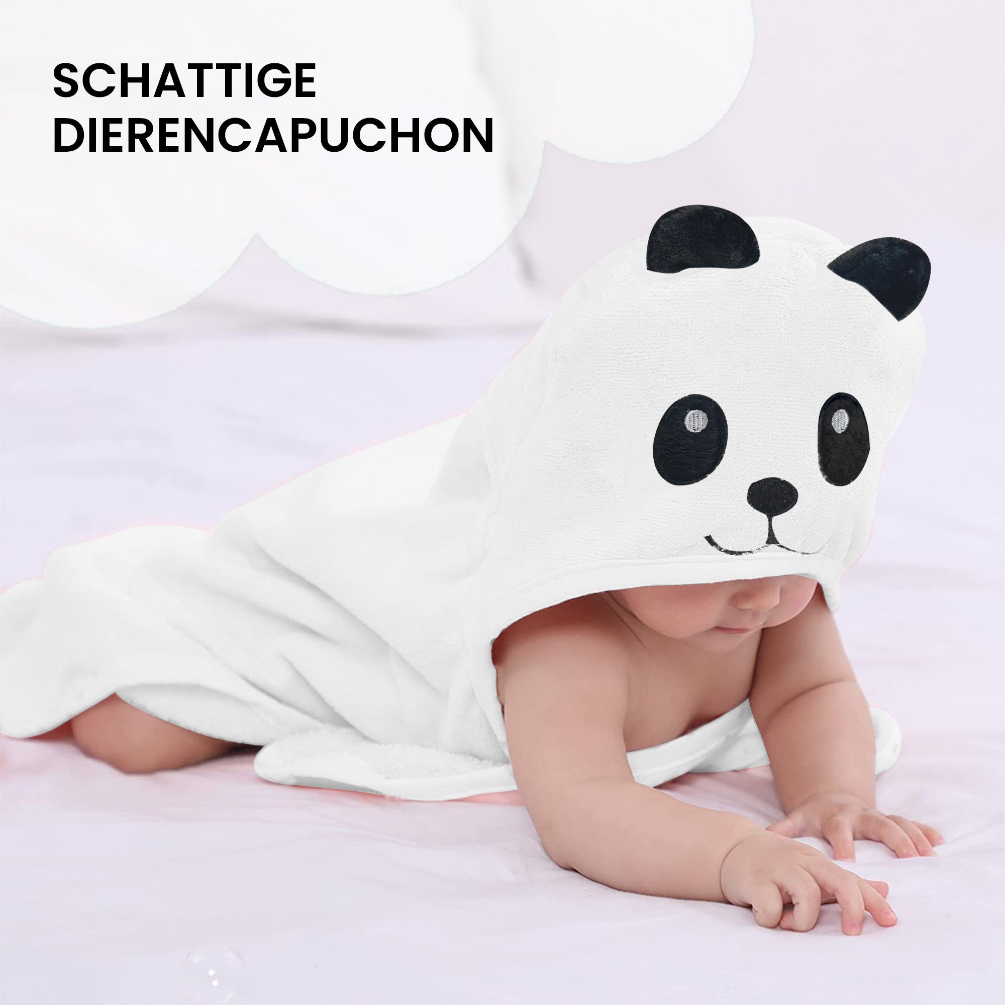 Mooiys Multifunctional Baby Fleece Blanket with hood - Wrap Blanket - Blanket 75x100 cm - Panda