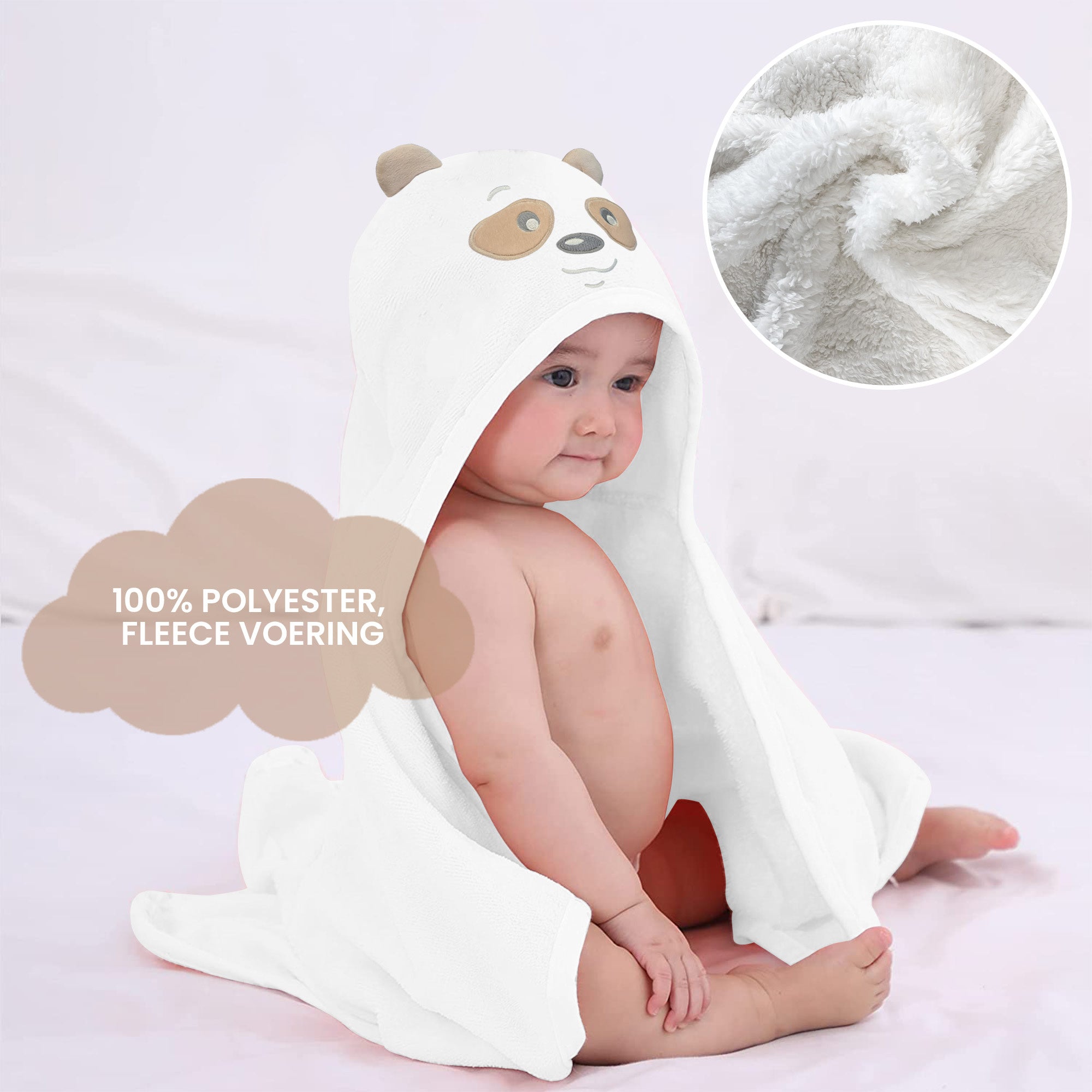 Mooiys Manta polar multifuncional para bebé con capucha - Wrap Blanket - Manta 75x100 cm - Oso