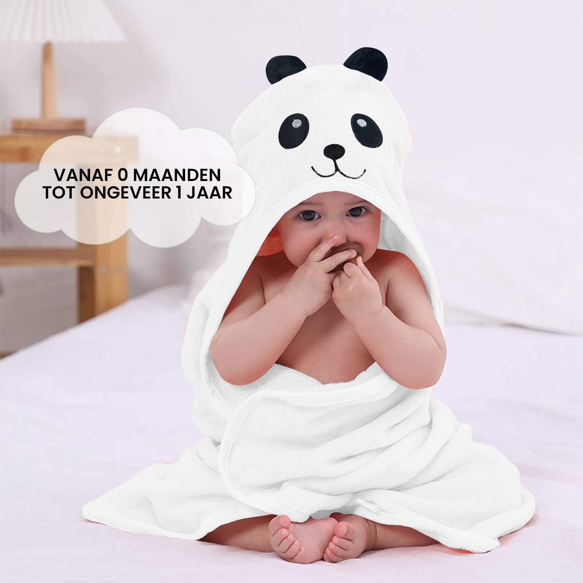 Mooiys Multifunctional Baby Fleece Blanket with hood - Wrap Blanket - Blanket 75x100 cm - Panda