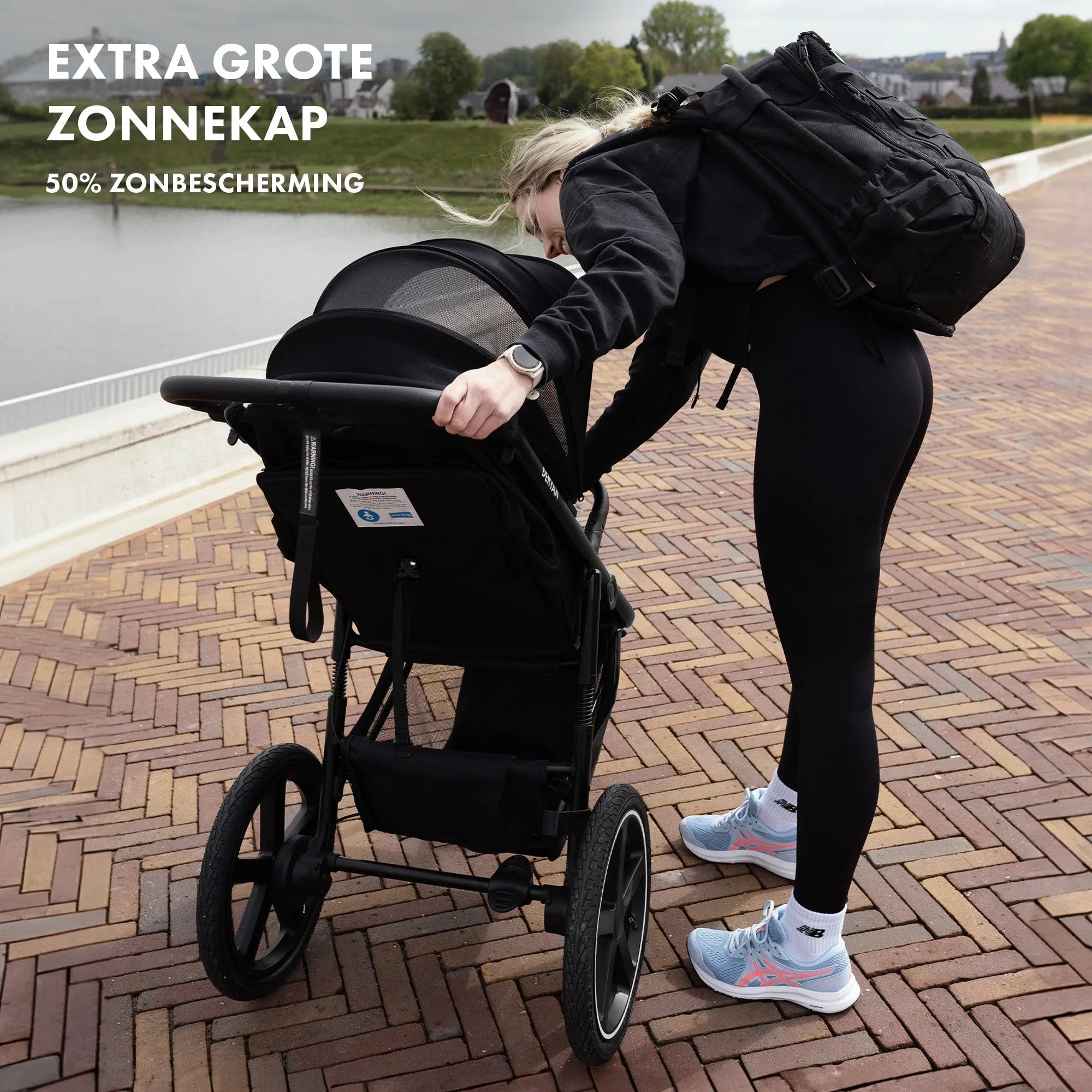 Deryan Luxe Bolt hardloop kinderwagen Zwart