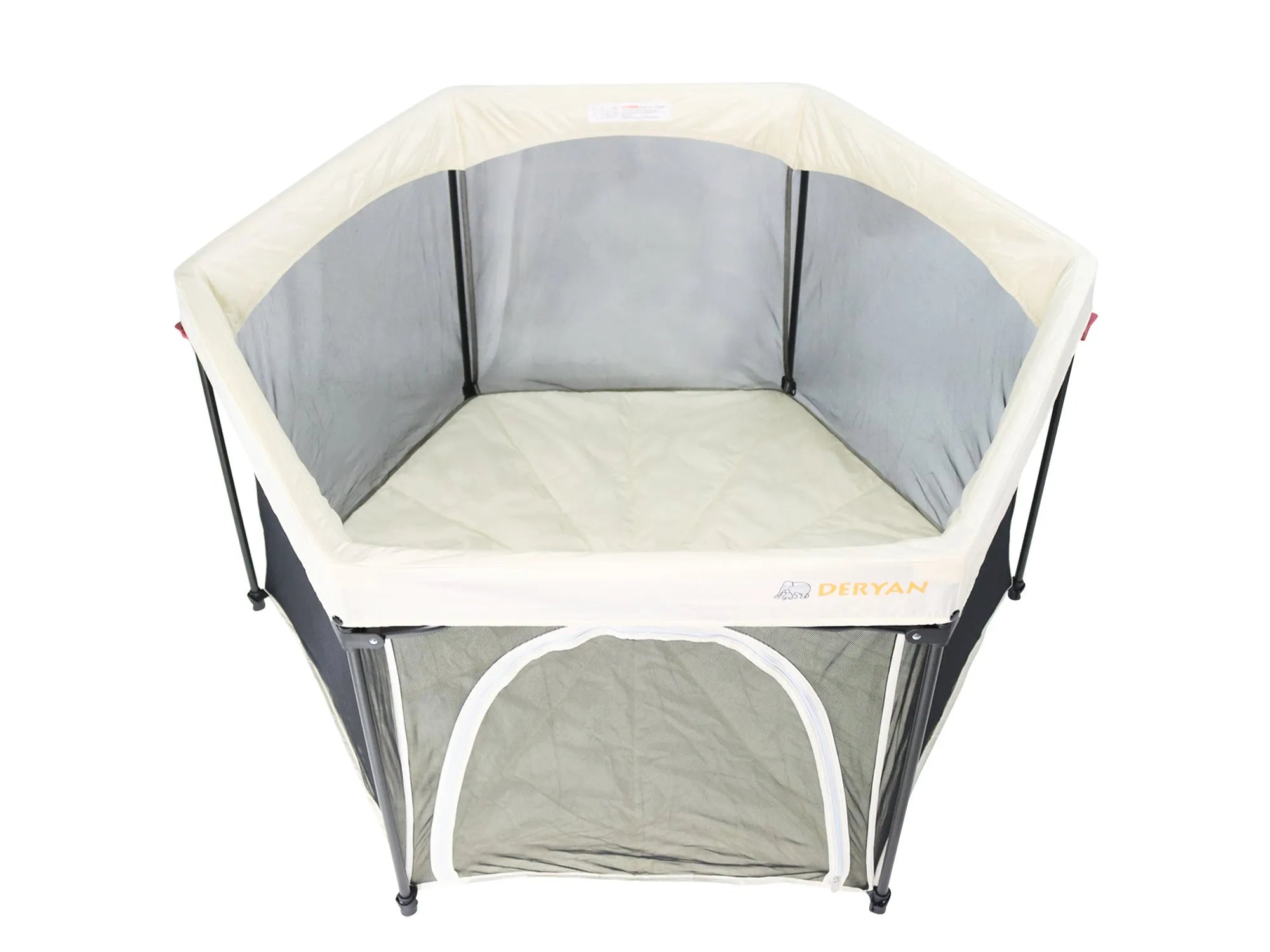 Deryan Portable Playpen - Cream - Fixed mattress base - Travel box - camp bed