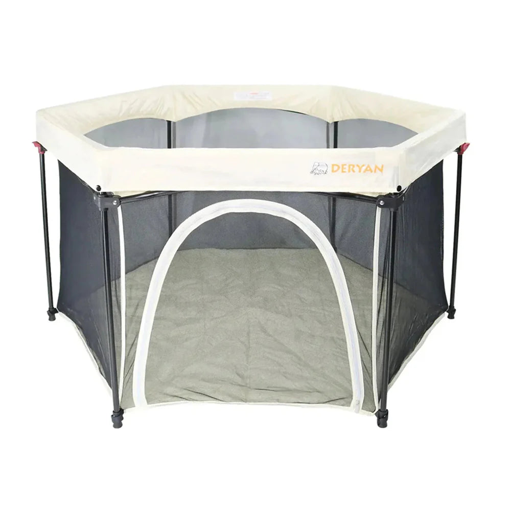 Deryan Parc pour enfant portable - Crème - Sommier fixe - Coffre de voyage - lit de camping